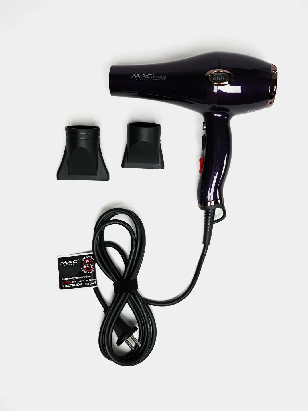 Профессиональный фен для волос "MAC styler" MC-6685, для сушки и укладки с ионизацией , Led Екраном