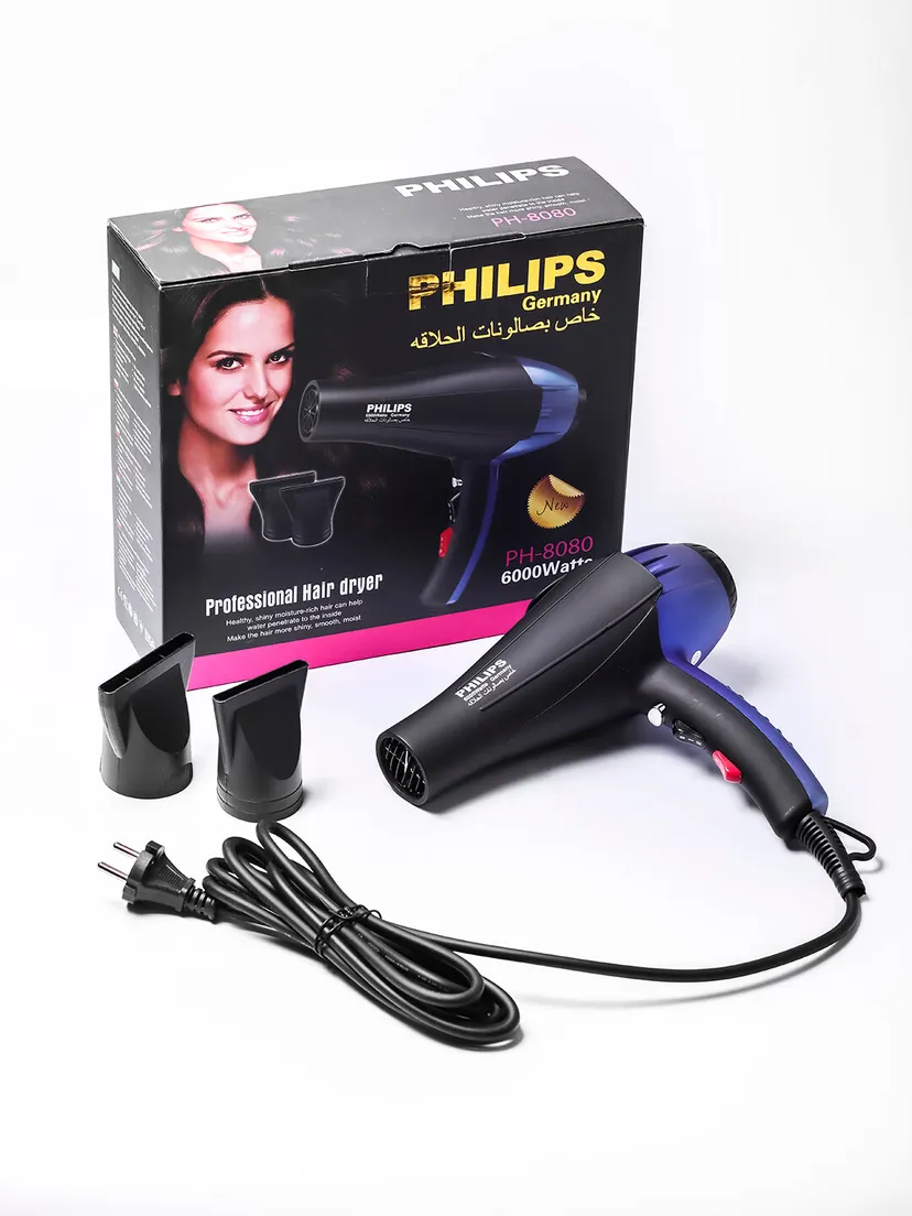 Фен для волос профессиональный Philips PH-8080, для сушки и укладки, с ионизацией