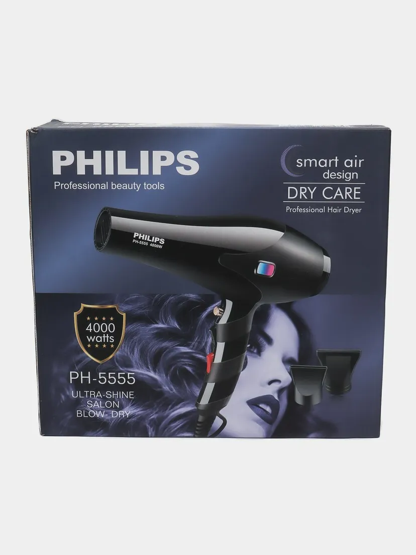 Профессиональный фен для волос Philips PH-5555, Черный