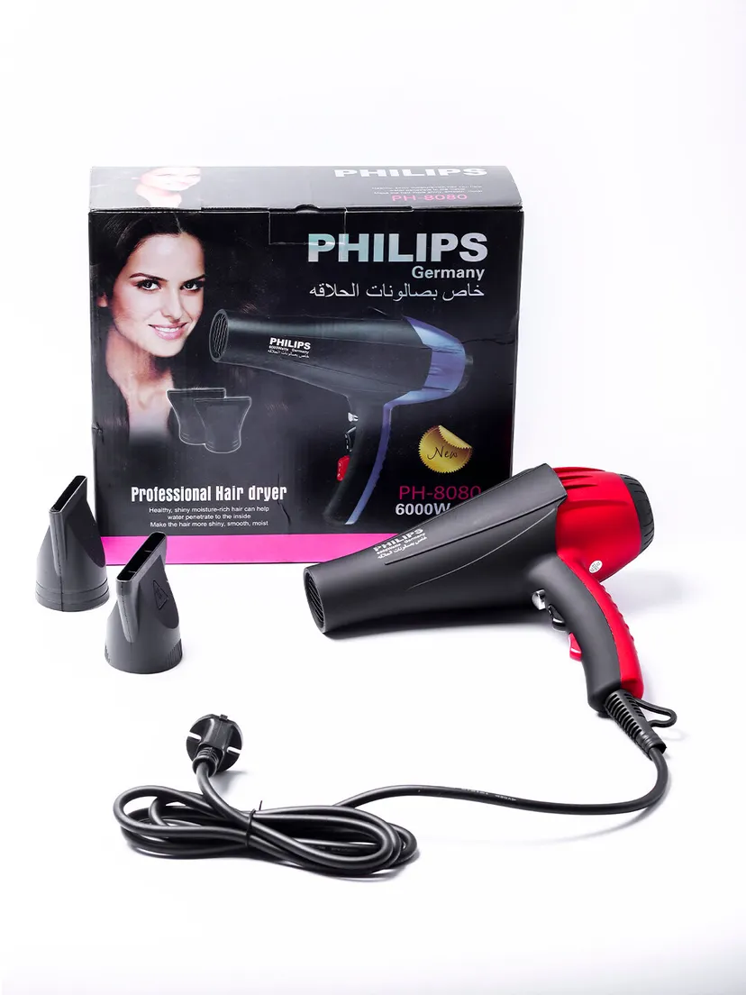 Фен для волос профессиональный Philips PH-8080, для сушки и укладки, с ионизацией