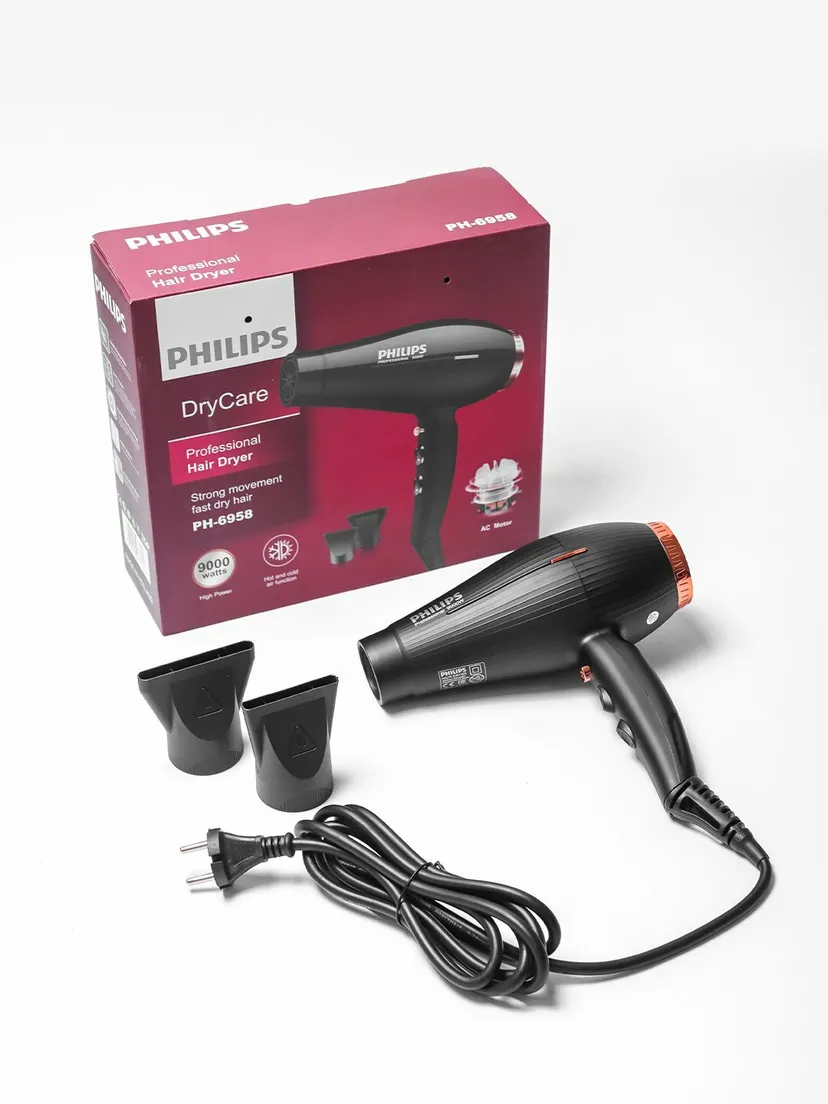Фен для волос Philips PH-6958 9000Вт ионизация защита от перегрева, чёрный