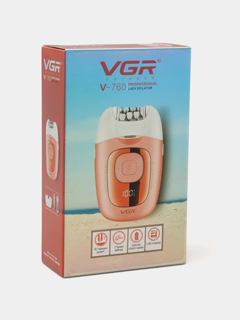 Профессиональный эпилятор для женщин VGR V-760, Розовый