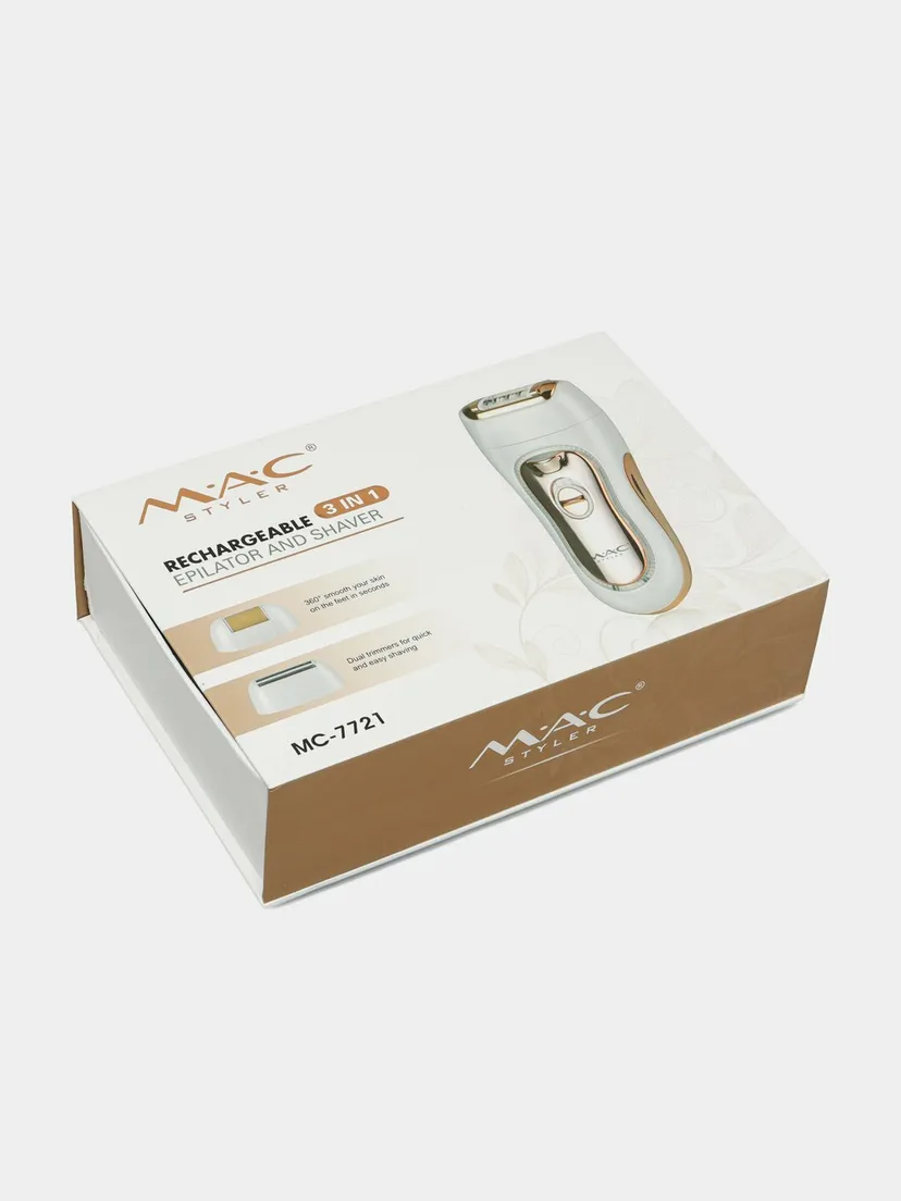 Профессиональный эпилятор для женщин M.A.C STYLER MC-7721, Красный / Белый