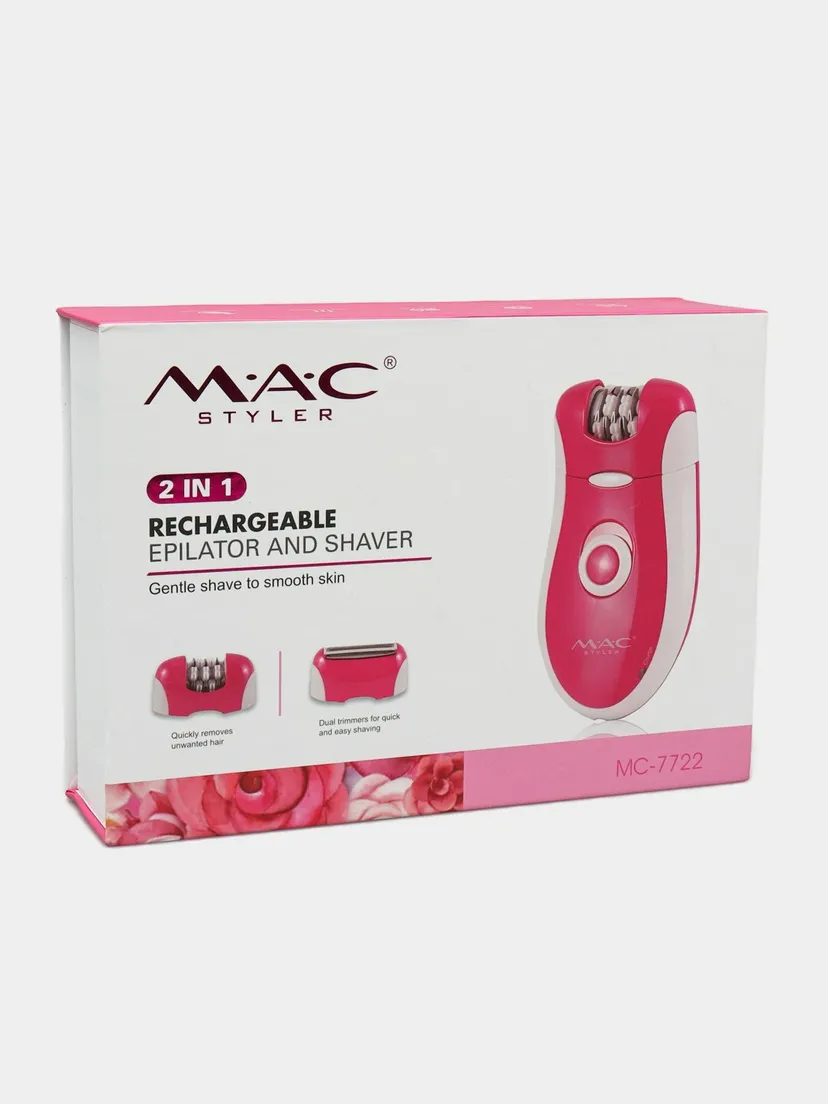 Ayollar uchun M.A.C STYLER MC-7722 simsiz epilyator, Qizil / Oq rang