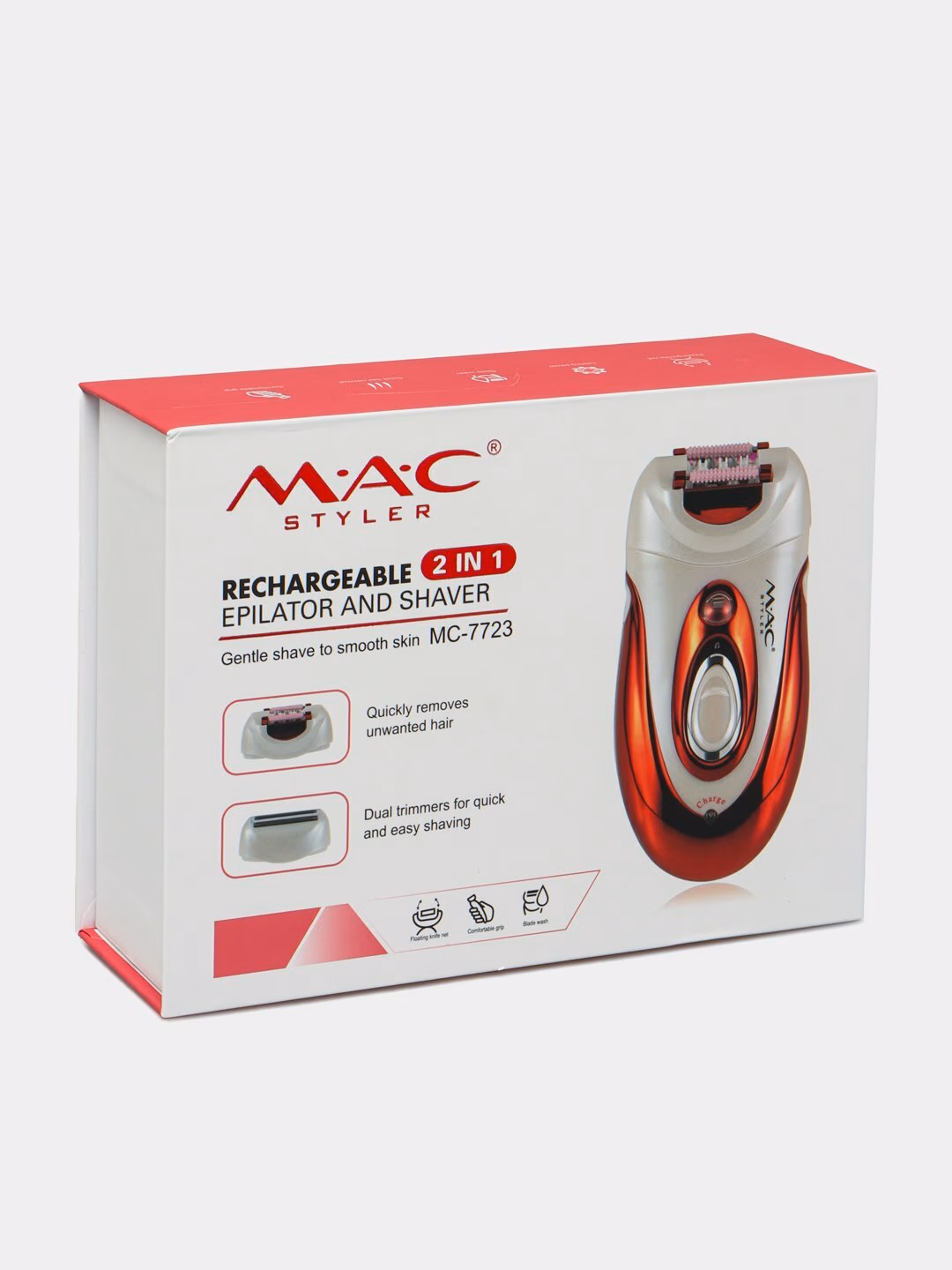 Fenli quritgich, MAC styler MC-7723 2 ta 1, <br/> 
Villarni olib tashlash uchun, tezliklar. - 2