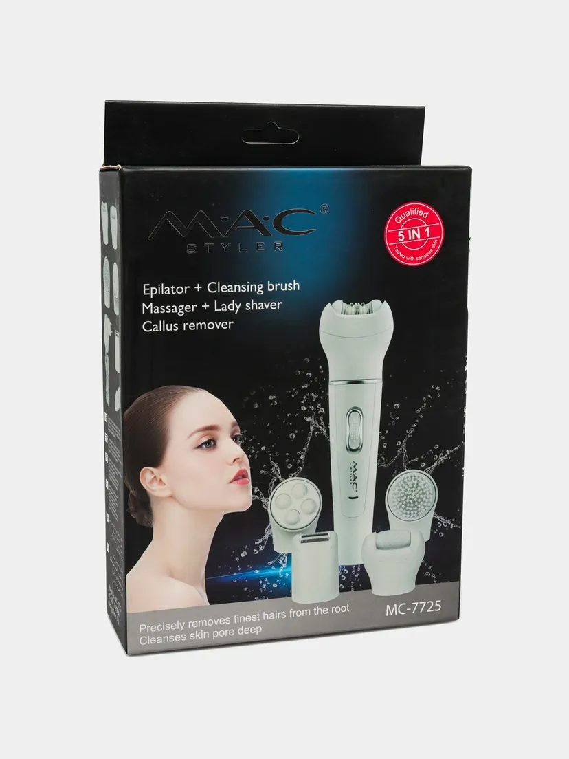 Профессиональный эпилятор для женщин M.A.C STYLER MC-7725, Красный / Белый