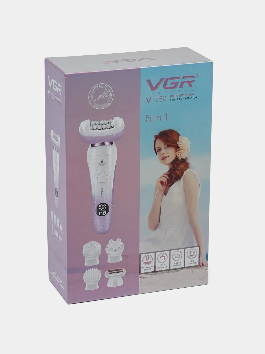 Беспроводной Эпилятор для тела, VGR styler V750 для удаления волос, скоростей Pink
