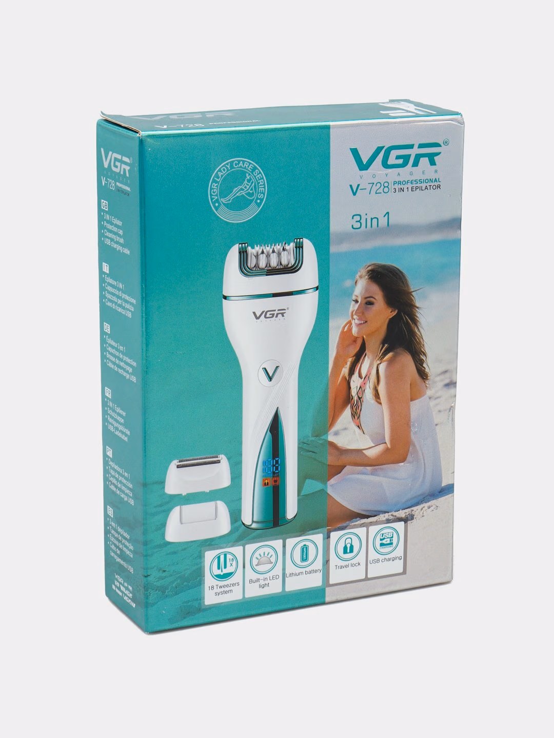 3in1 simsiz epilyator modeli VGR V-728, ayollar uchun tanasi quritish uchun. - 6
