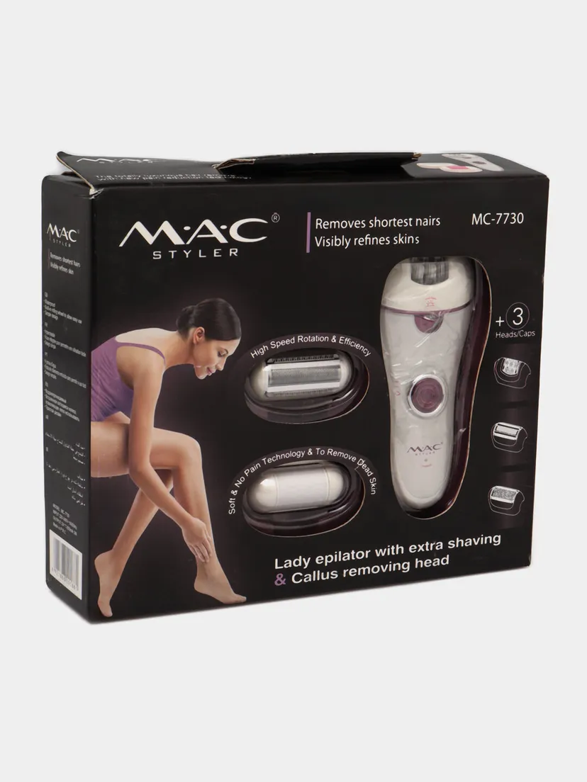 Профессиональный эпилятор для женщин M.A.C STYLER MC-7730, Красный / Белый