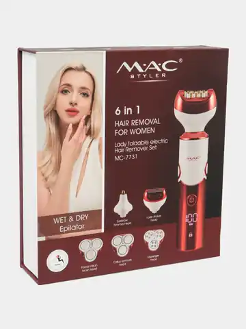 Ayollar uchun professional epilyator M.A.C STYLER MC-7731, Qizil / Oq