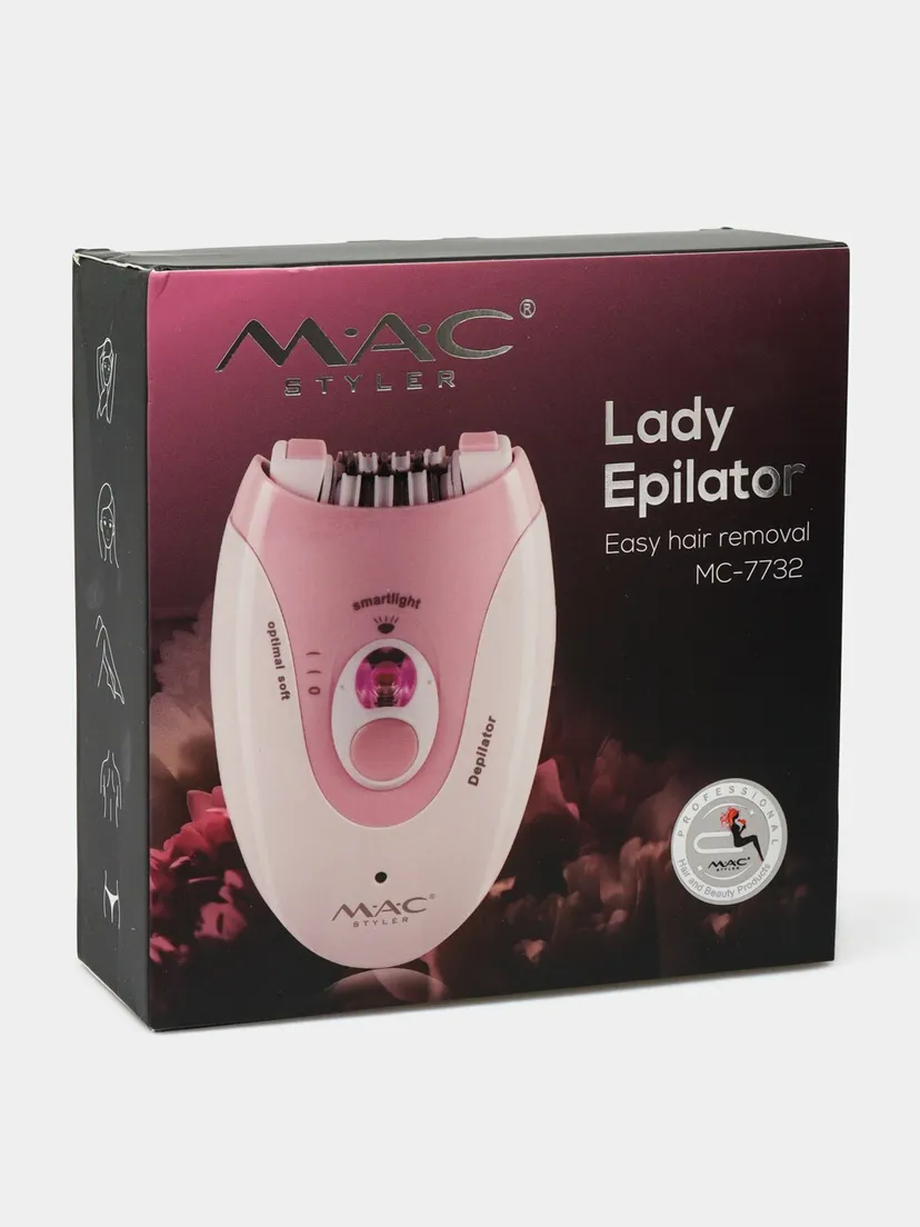 Профессиональный эпилятор для женщин M.A.C STYLER MC-7732, Красный / Белый