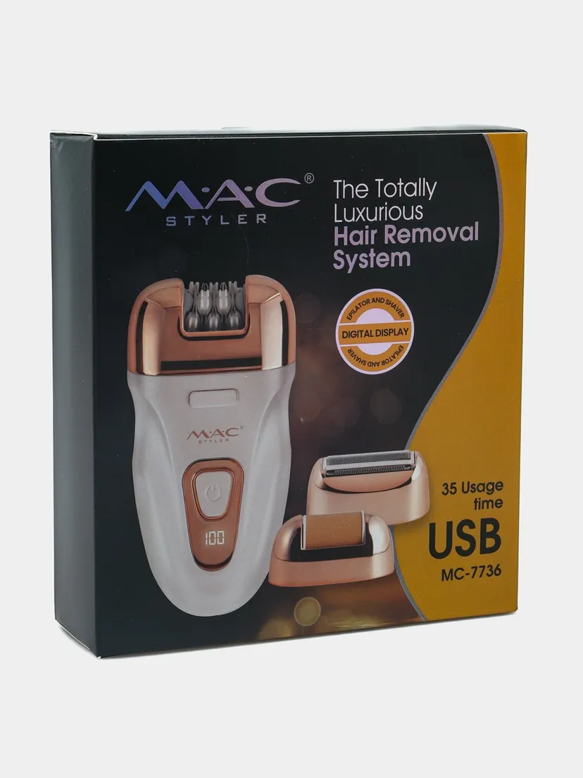 Профессиональный эпилятор для женщин M.A.C STYLER MC-7736, Красный / Белый