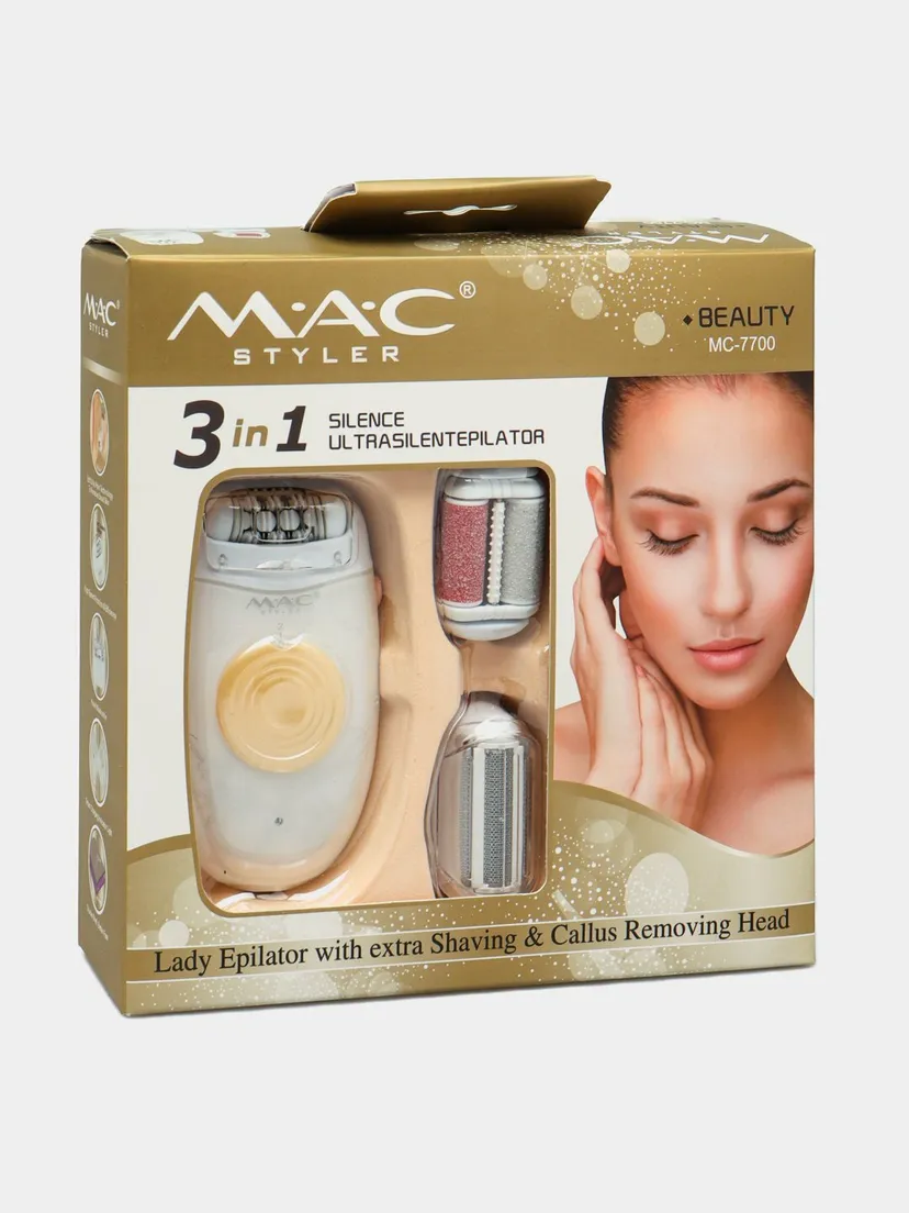 Профессиональный эпилятор для женщин M.A.C STYLER MC-7700, Красный / Белый