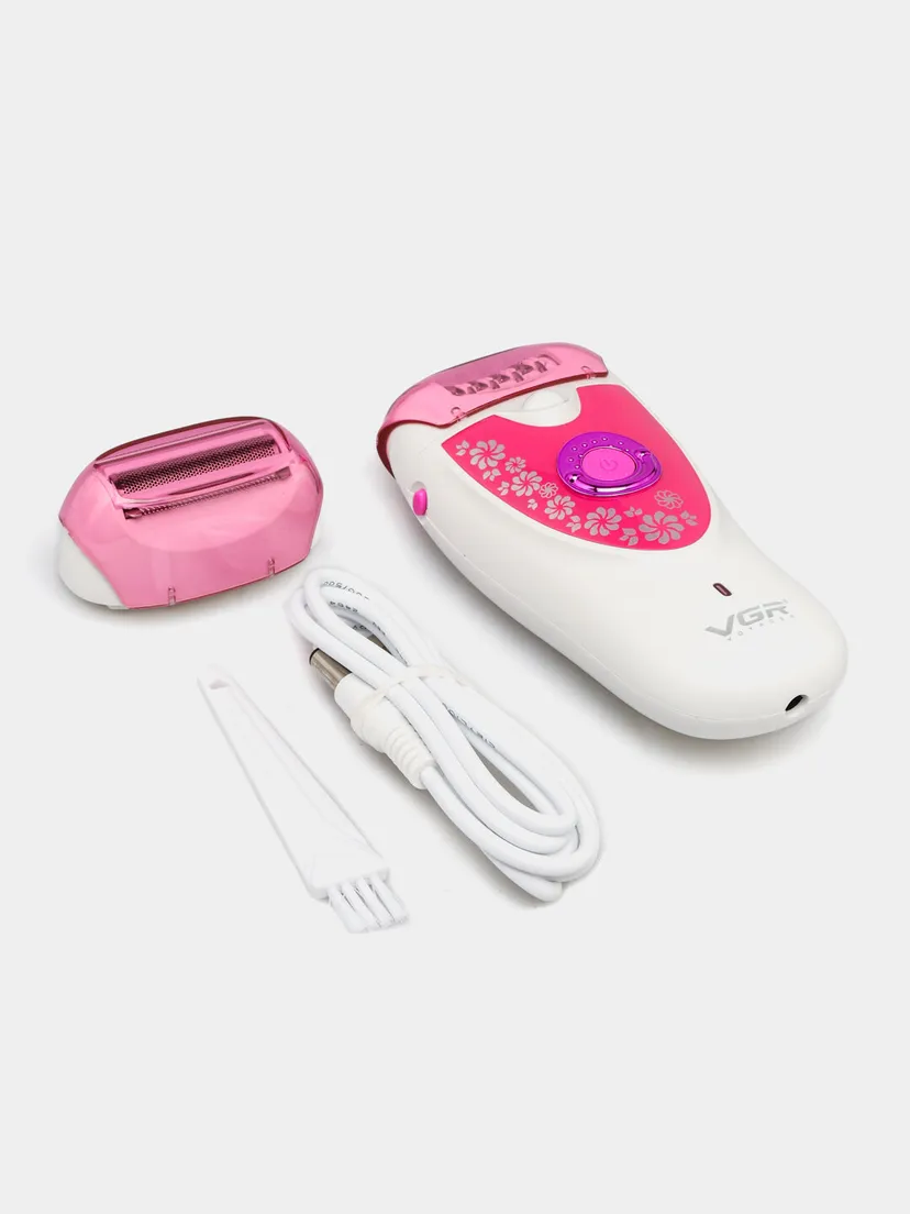 VGR V-722 ayollar uchun professional epilyator, 2 tezlik, 10 soat ishlash vaqti, pushti-oq