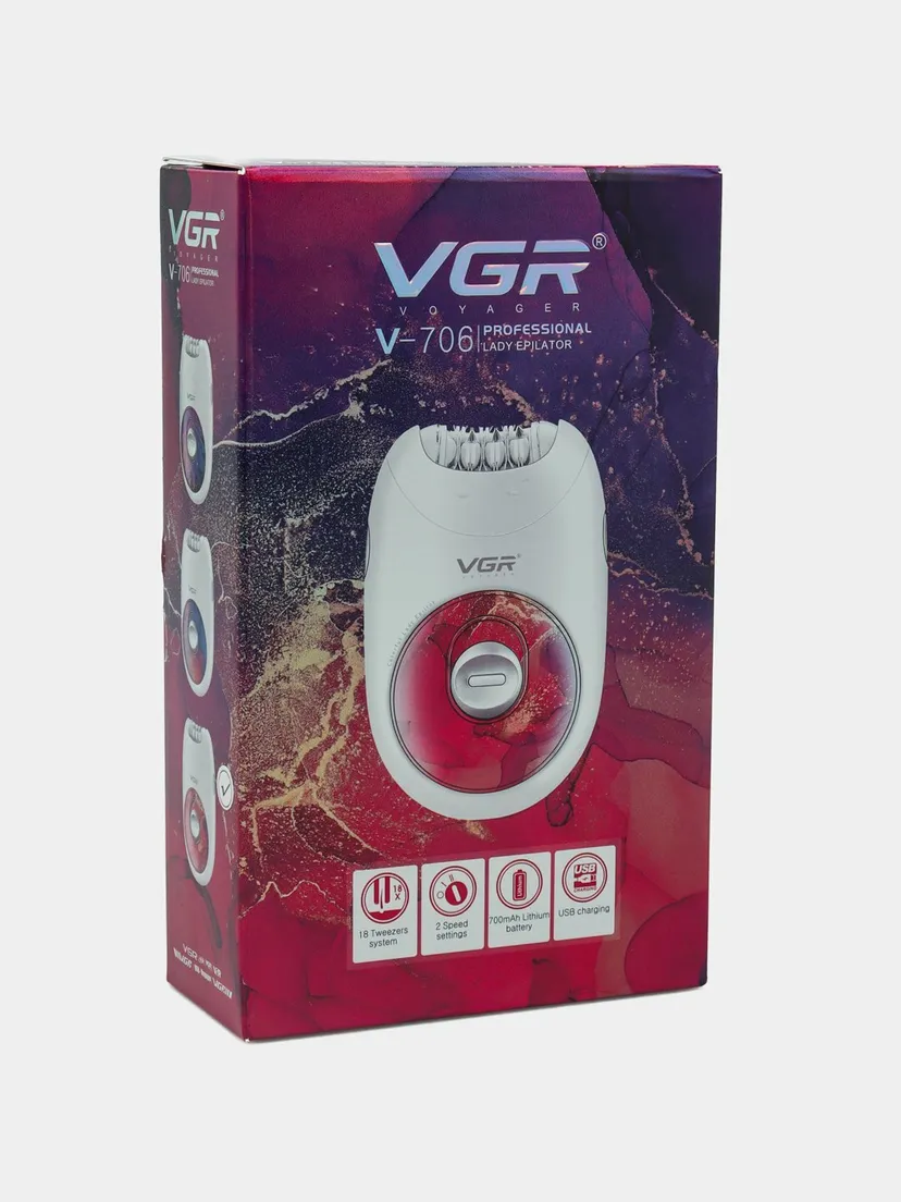 Профессиональный эпилятор для женщин VGR V-706, Розовый