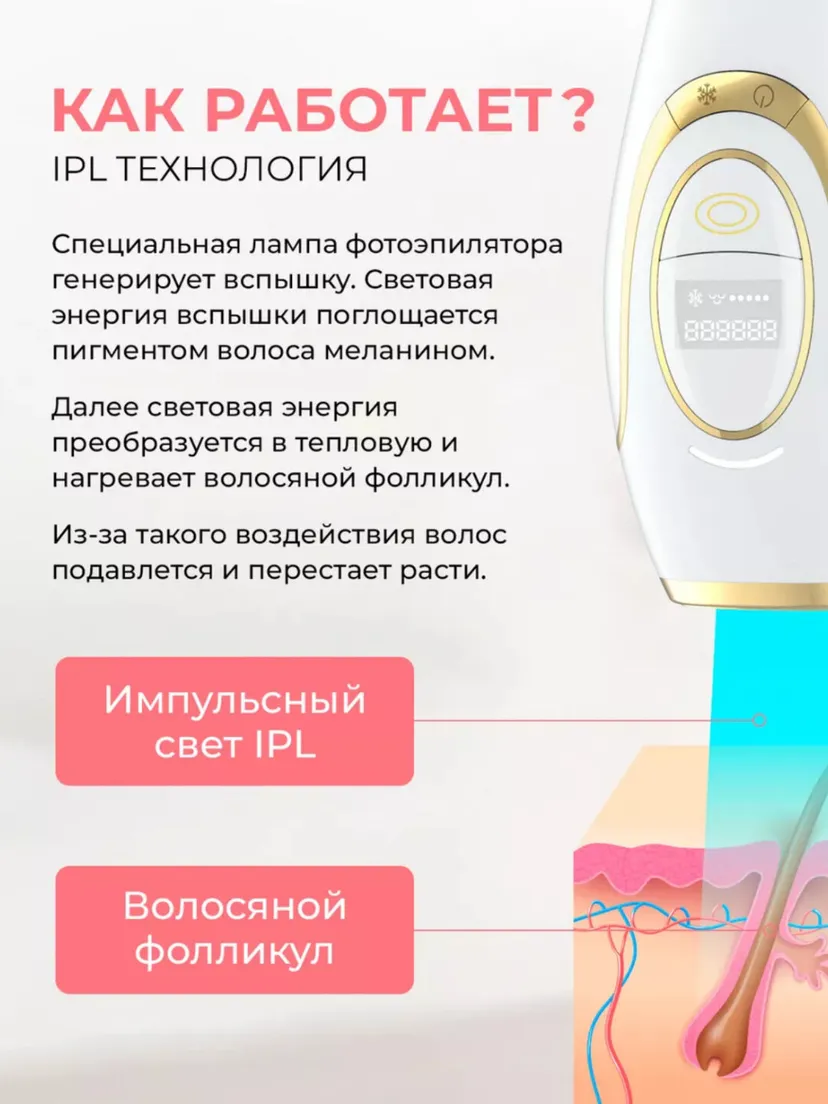 Профессиональный эпилятор для женщин IBORRA BR-2020, Зеленый / Белый