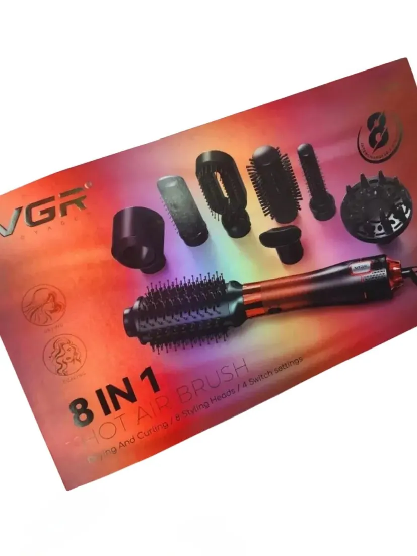 Фен-щетка для укладки волос VGR V-488, Красный