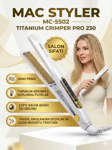 Soch to'g'rilash uchun dazmol M.A.C STYLER MC-5502, Qora