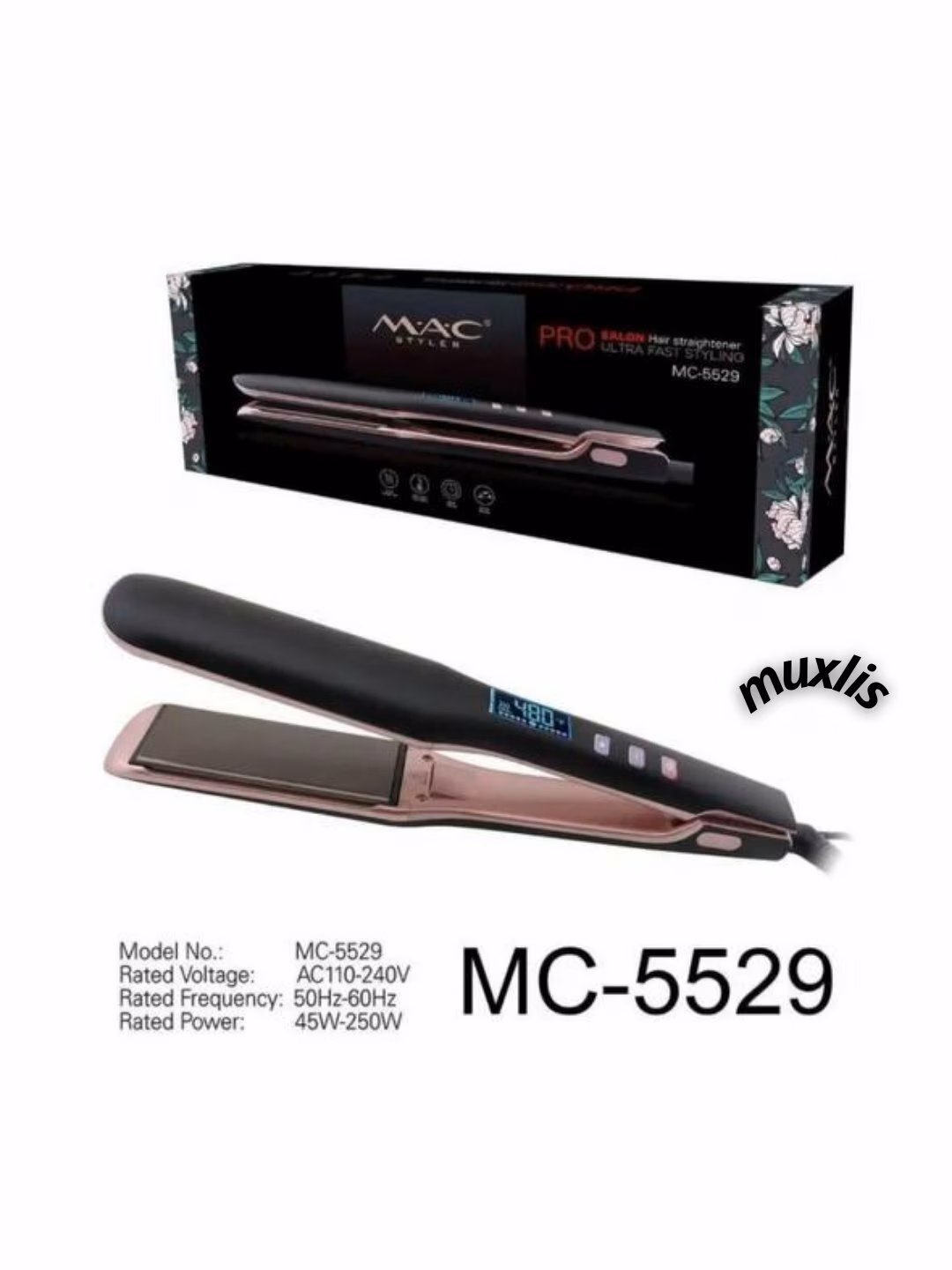 Fen uchun professional uchiruvchi, <br/>
MAC Styler MC-5529, LCD ekrani bilan, Pink rangda. - 9