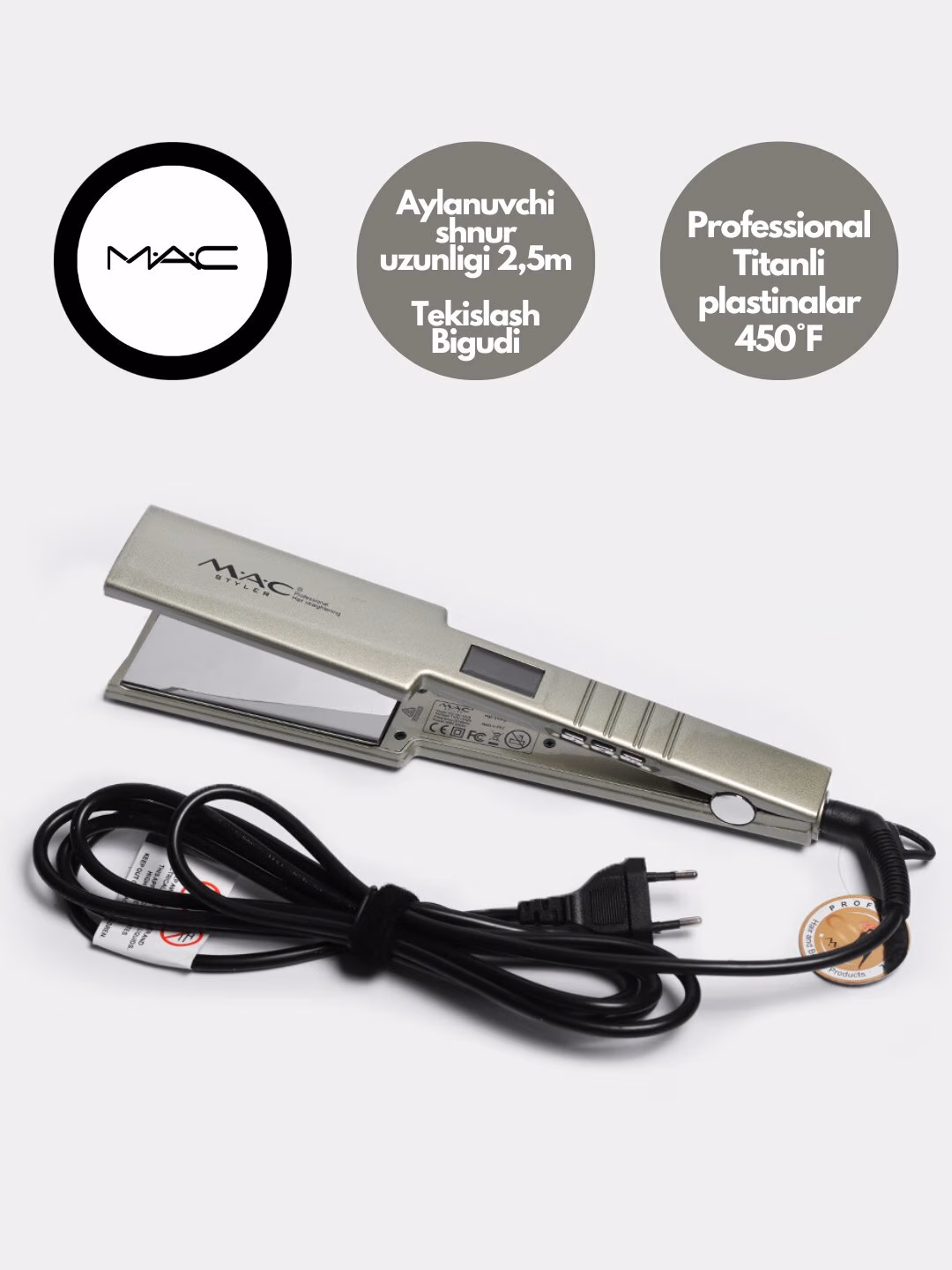 Fen uchun professional uchiruvchi, <br/>
MAC Styler MC-5518, LCD ekrani bilan. - 8