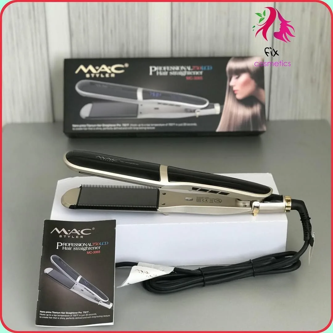 MAC Styler MC-3065 — Профессиональный выпрямитель и плойка для волос 2-в-1, с LCD дисплеем Black