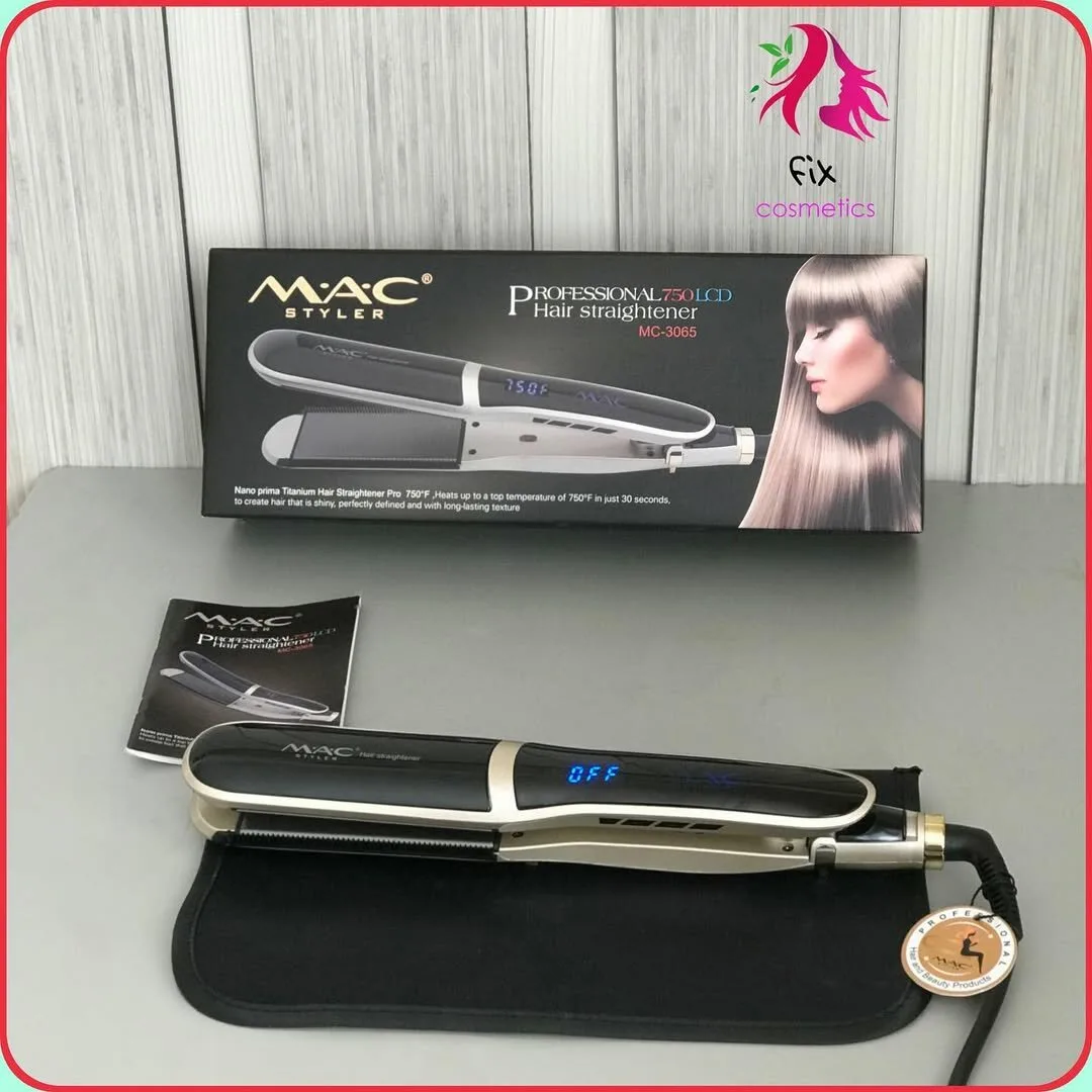 MAC Styler MC-3065 — Профессиональный выпрямитель и плойка для волос 2-в-1, с LCD дисплеем Black