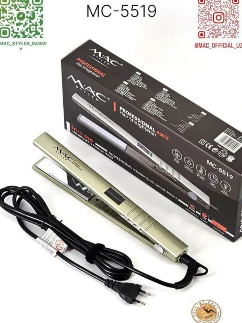 Выпрямитель (утюжок) для волос M.A.C STYLER MC-5519 TITAN, Титан