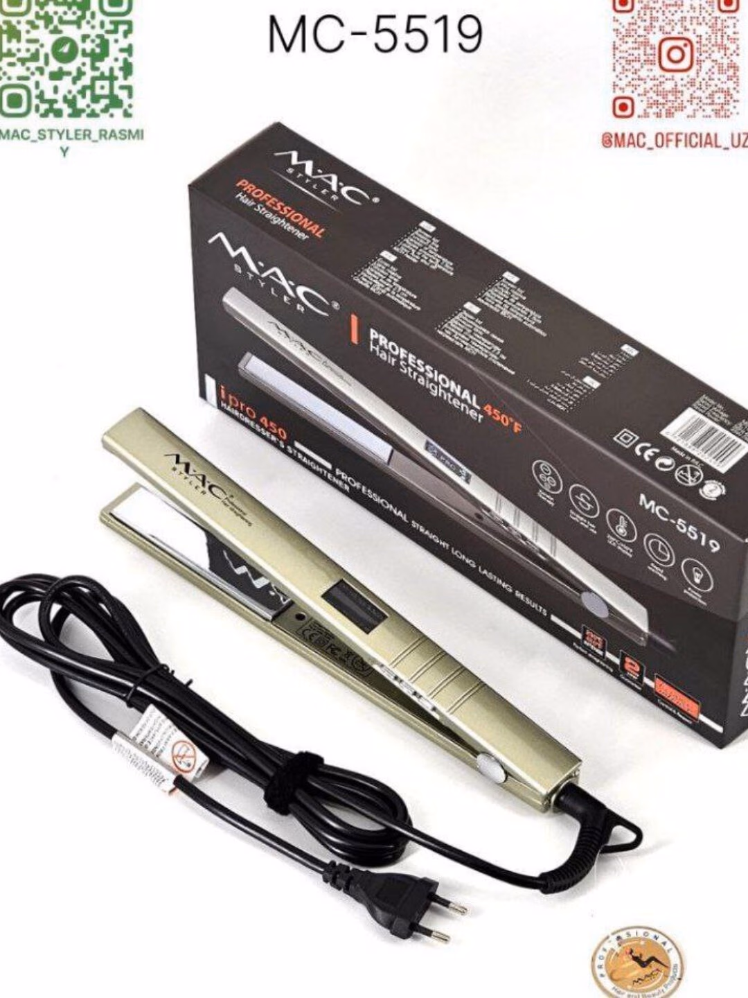 Fen uchun professional uchiruvchi, "MAC Styler" MC-5519, LCD displem bilan. - 4
