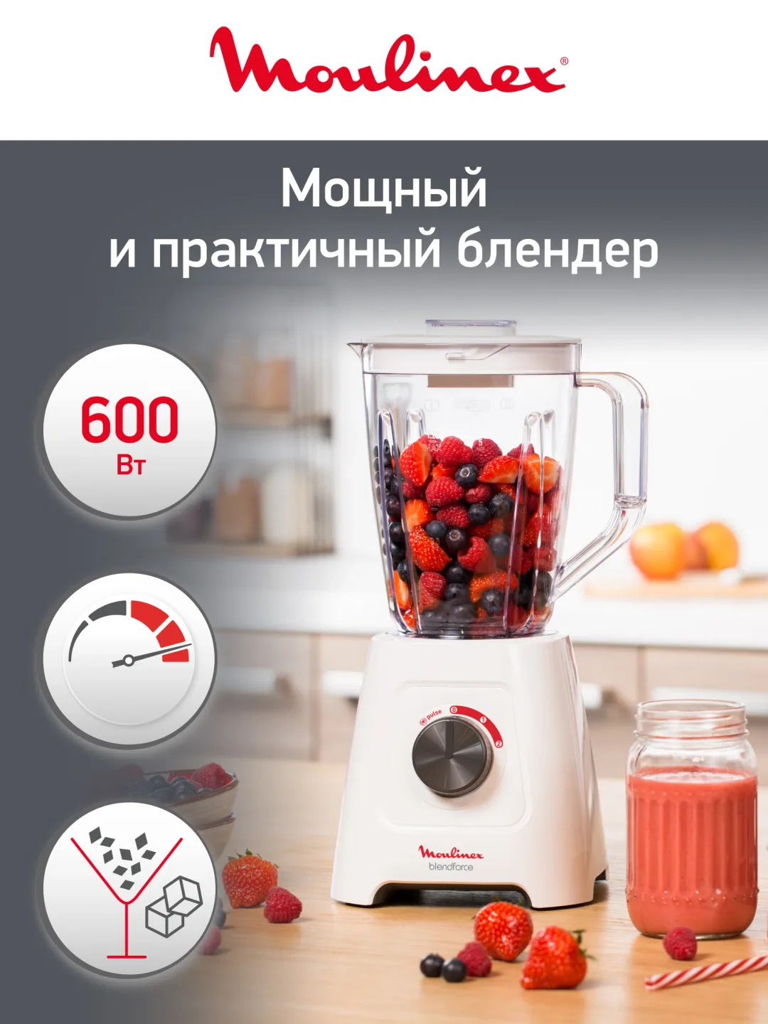 Statsionar blender Moulinex Blendforce, 600 Vt, oq