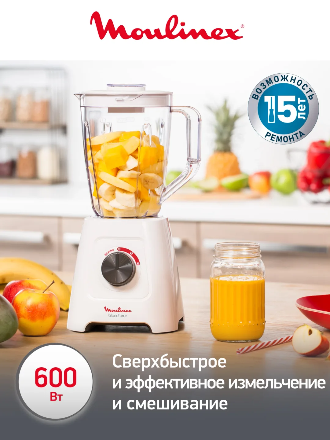 Statsionar blender Moulinex Blendforce, 600 Vt, oq