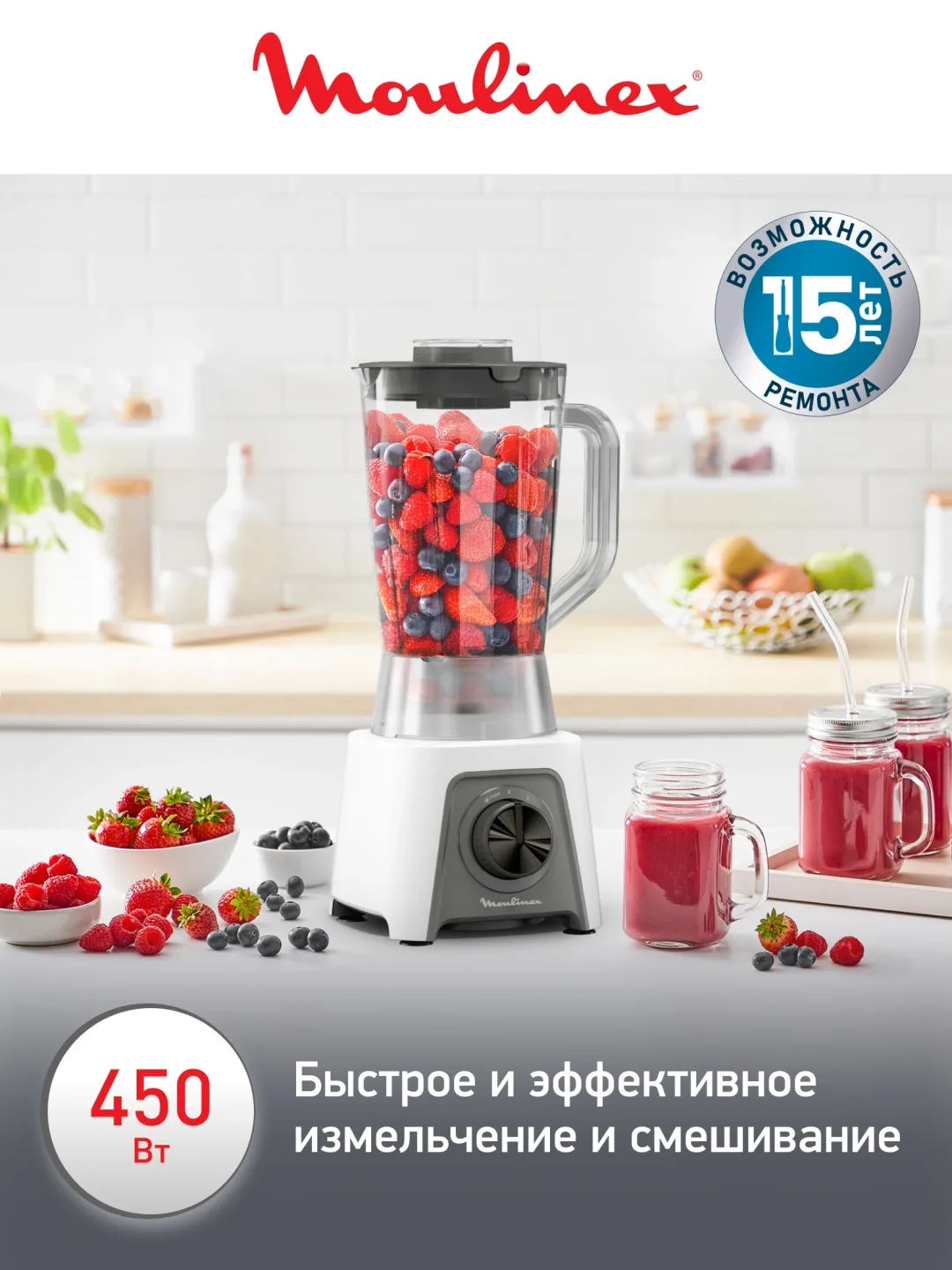 Statsionar blender Moulinex AT-21046, 450 Vt, oq