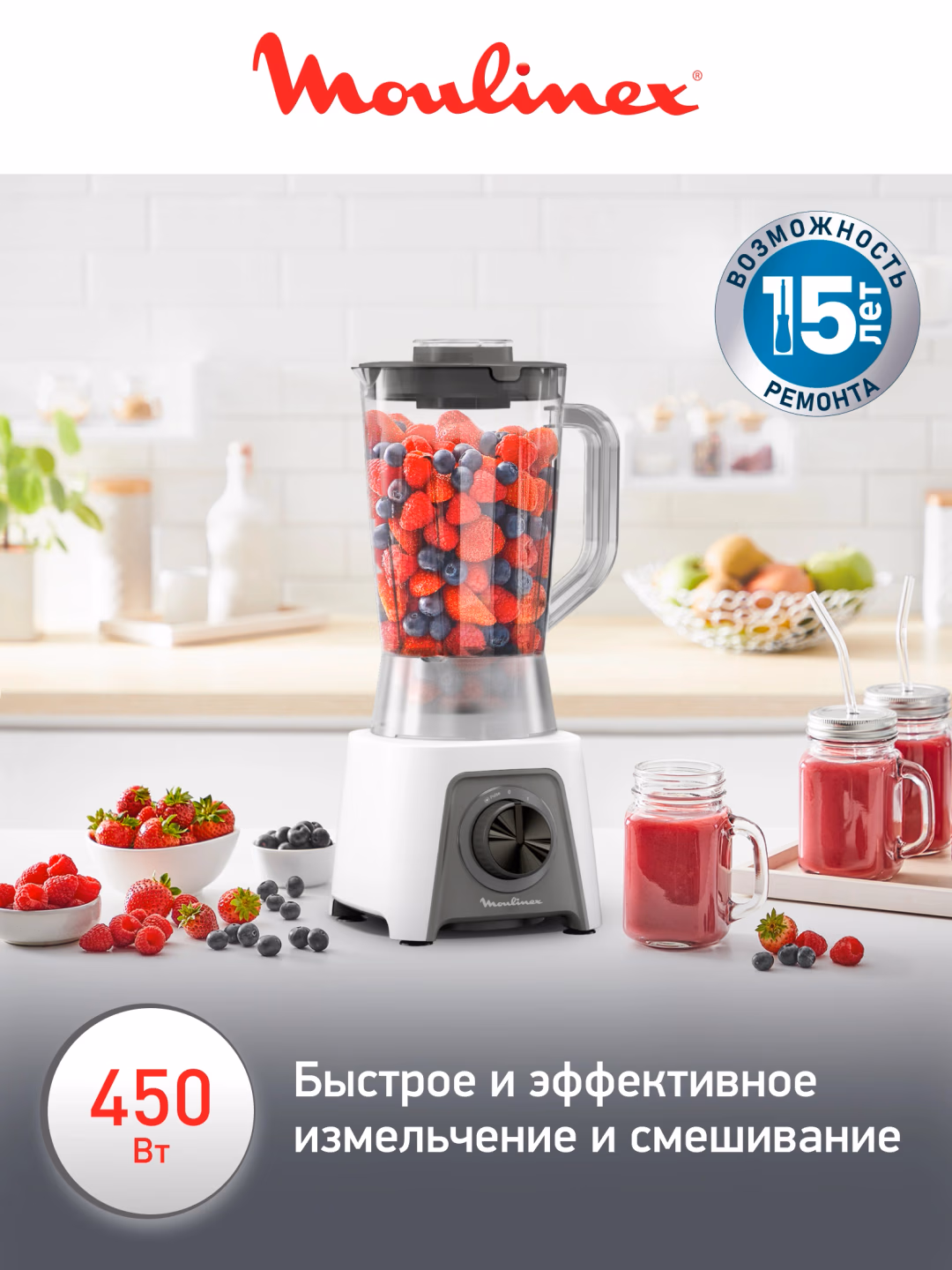 Statsionar blender Moulinex AT-21046, 450 Vt, oq - 2