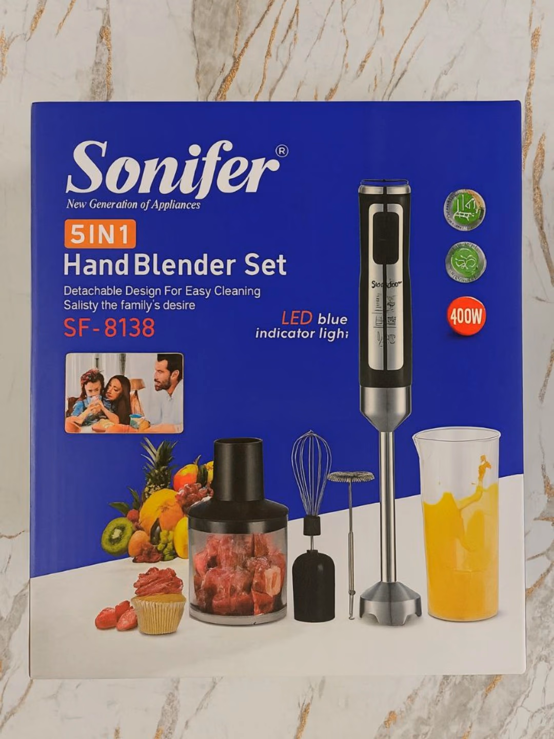 Blender to'plami Sonifer SF-8138, 400 Vt, qora-kumushrang - 2