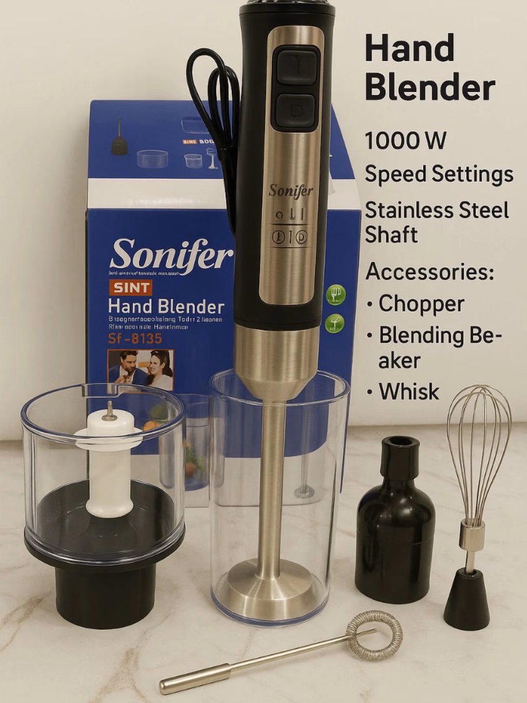 Blender to'plami Sonifer SF-8138, 400 Vt, qora-kumushrang - 3
