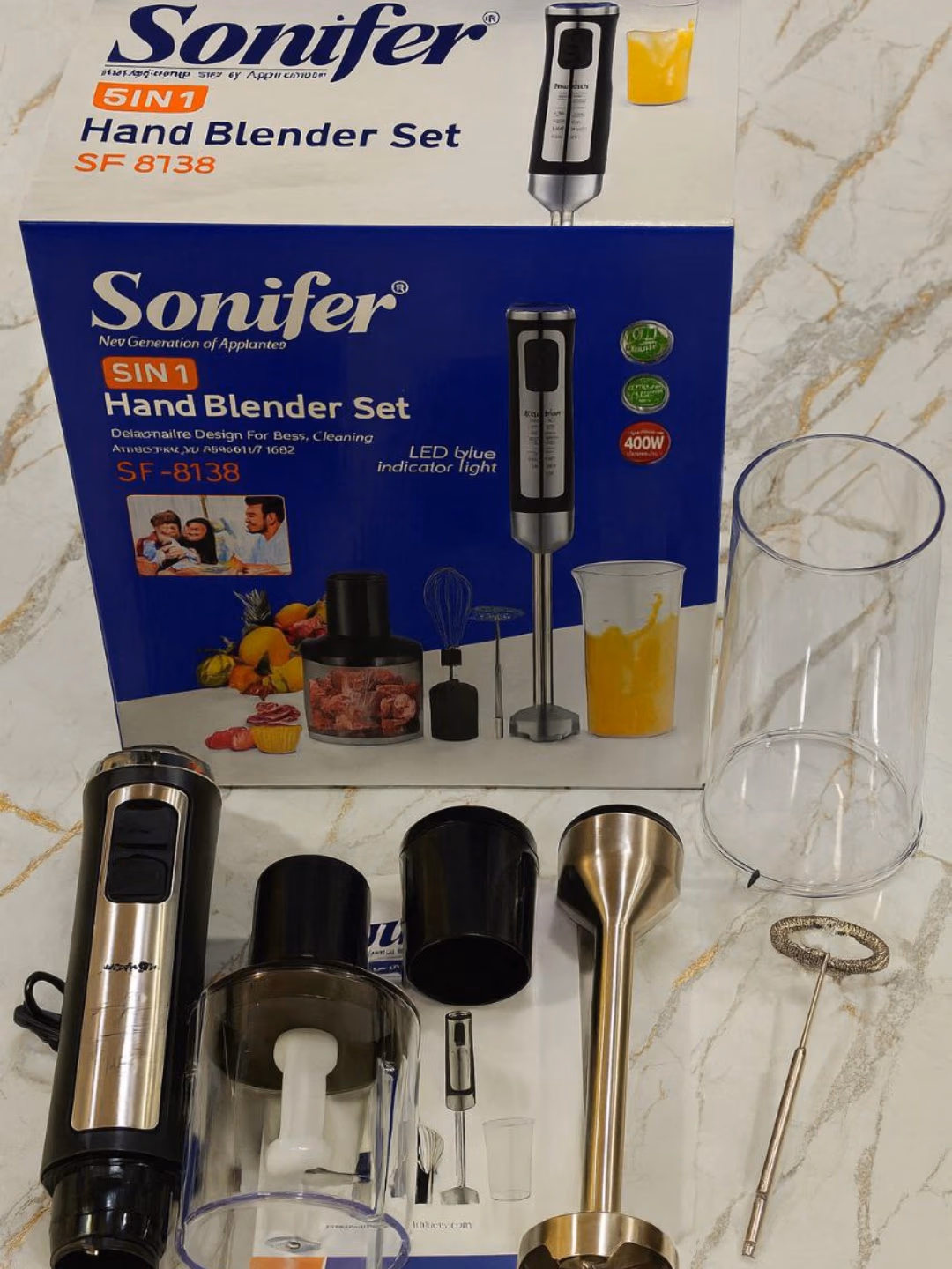 Blender to'plami Sonifer SF-8138, 400 Vt, qora-kumushrang - 4