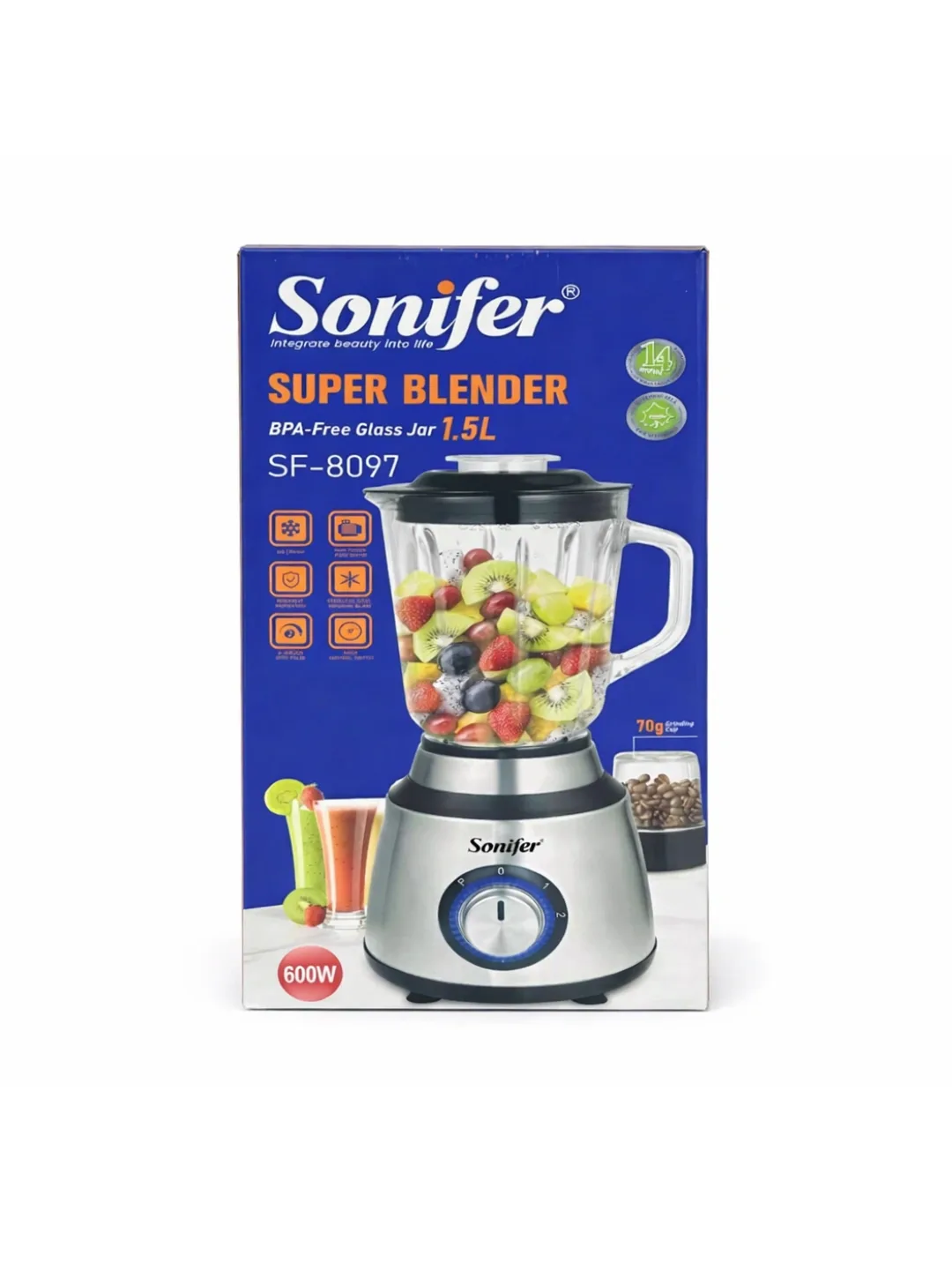 Statsionar blender Sonifer SF-8097, 1.5 L, 600 Vt, kumushrang