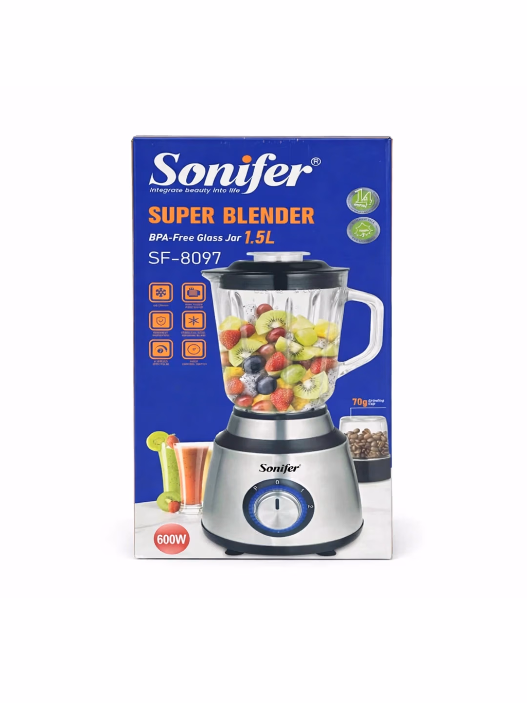 Statsionar blender Sonifer SF-8097, 1.5 L, 600 Vt, kumushrang - 3