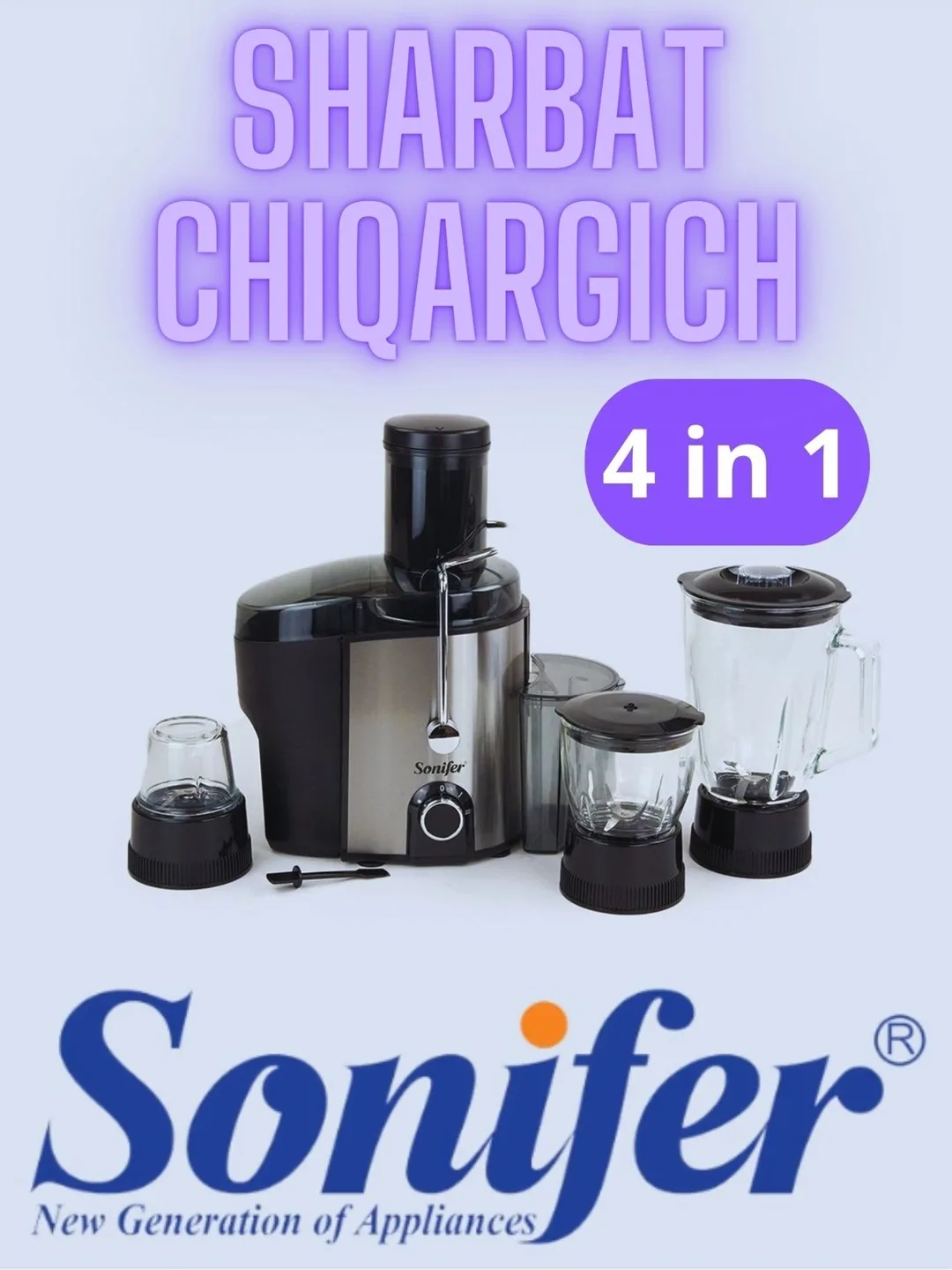 Qo'l blenderi Sonifer SF-5525, 800 Vt, qora-kumushrang