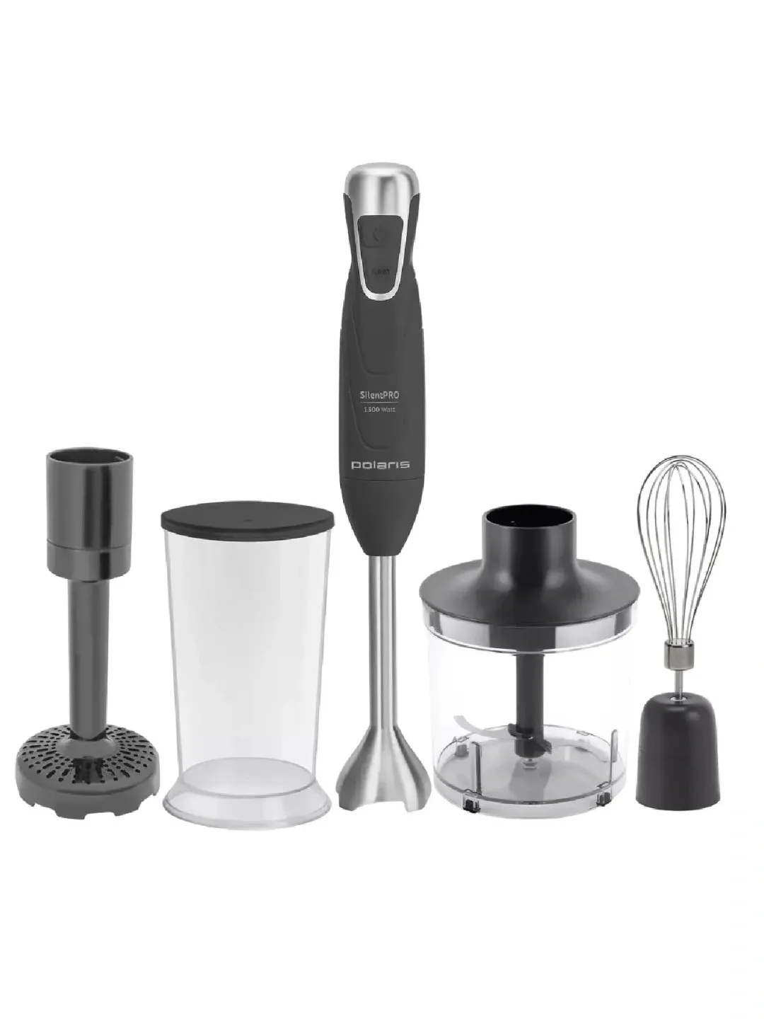 Qo'l blenderi Polaris SilentPRO, 1100 Vt, qora-kumush