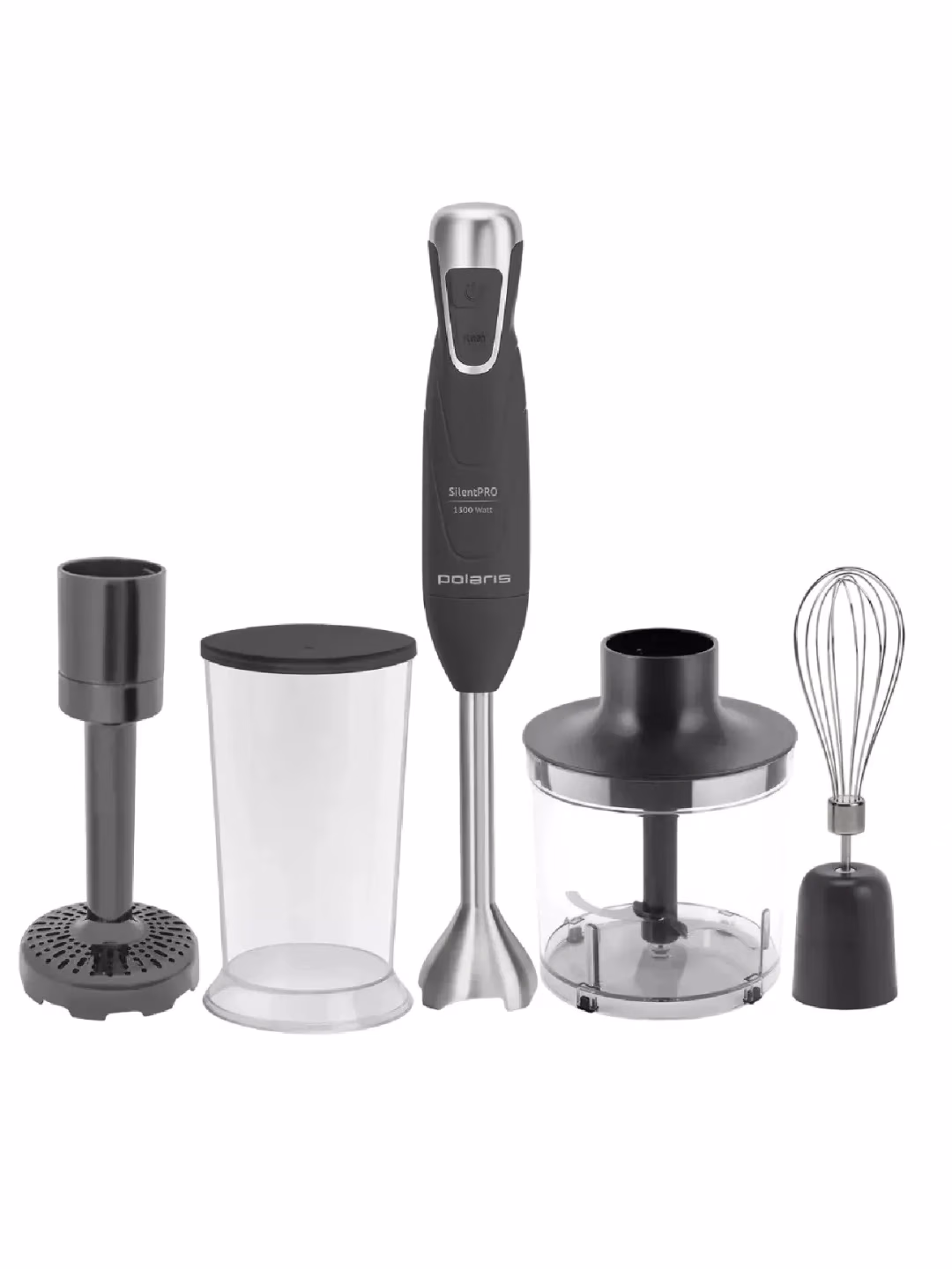 Qo'l blenderi Polaris SilentPRO, 1100 Vt, qora-kumush