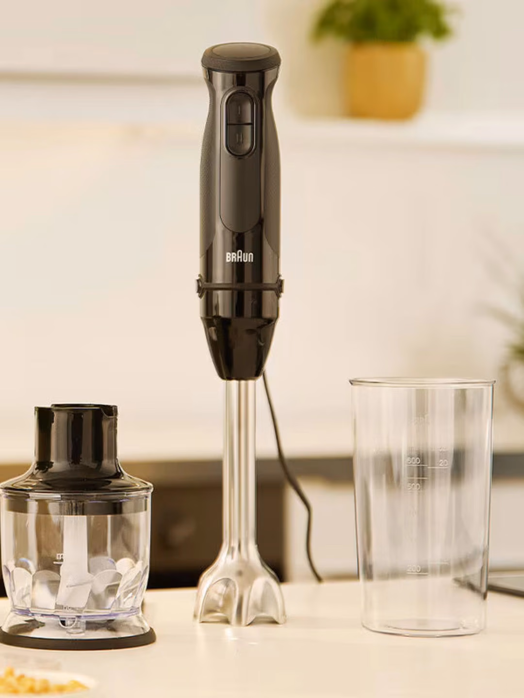 Qo'l blenderi Braun MultiQuick 3, 700 Vt, maydalagich bilan, qora - 4