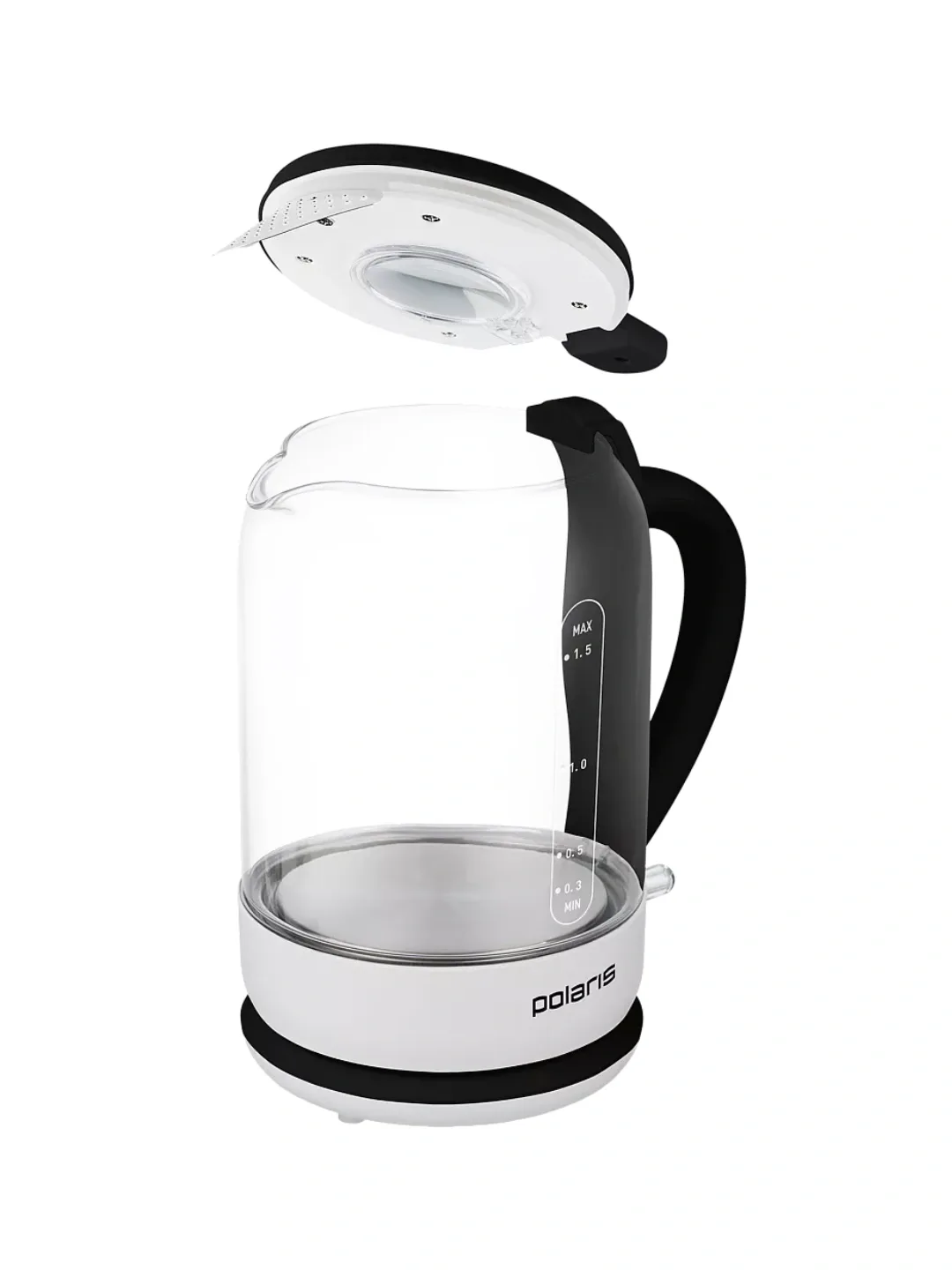 Shisha elektr choynak Polaris PWK 1759CGL, 1.5 L, oq-qora