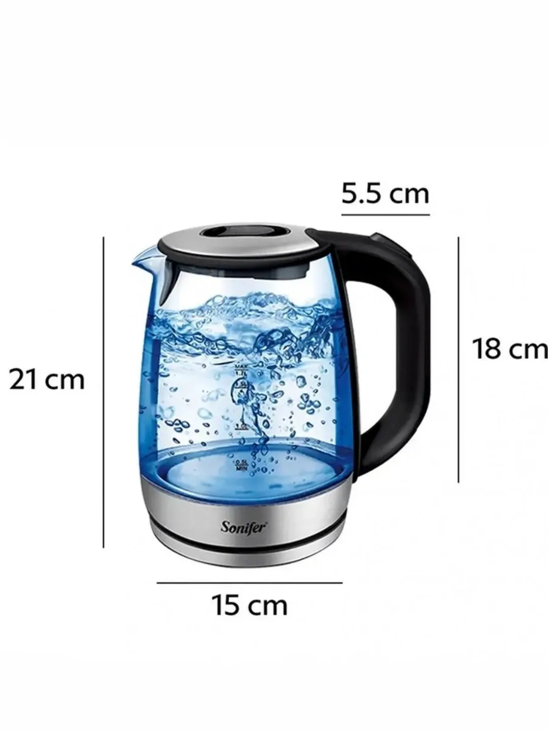Shisha elektr choynak Sonifer SF-2136, 1.7 L, havorang yoritgichli