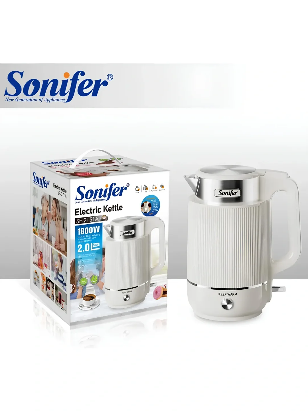 Elektr choynak Sonifer SF-2151A, 2 L, 1800 Vt, oq