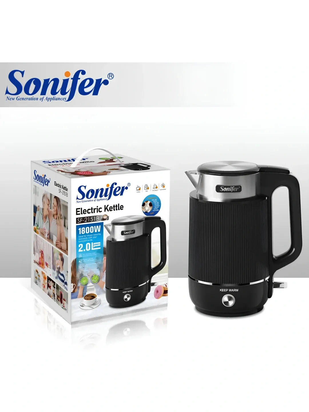 Elektr choynak Sonifer SF-2151A, 2 L, 1800 Vt, oq
