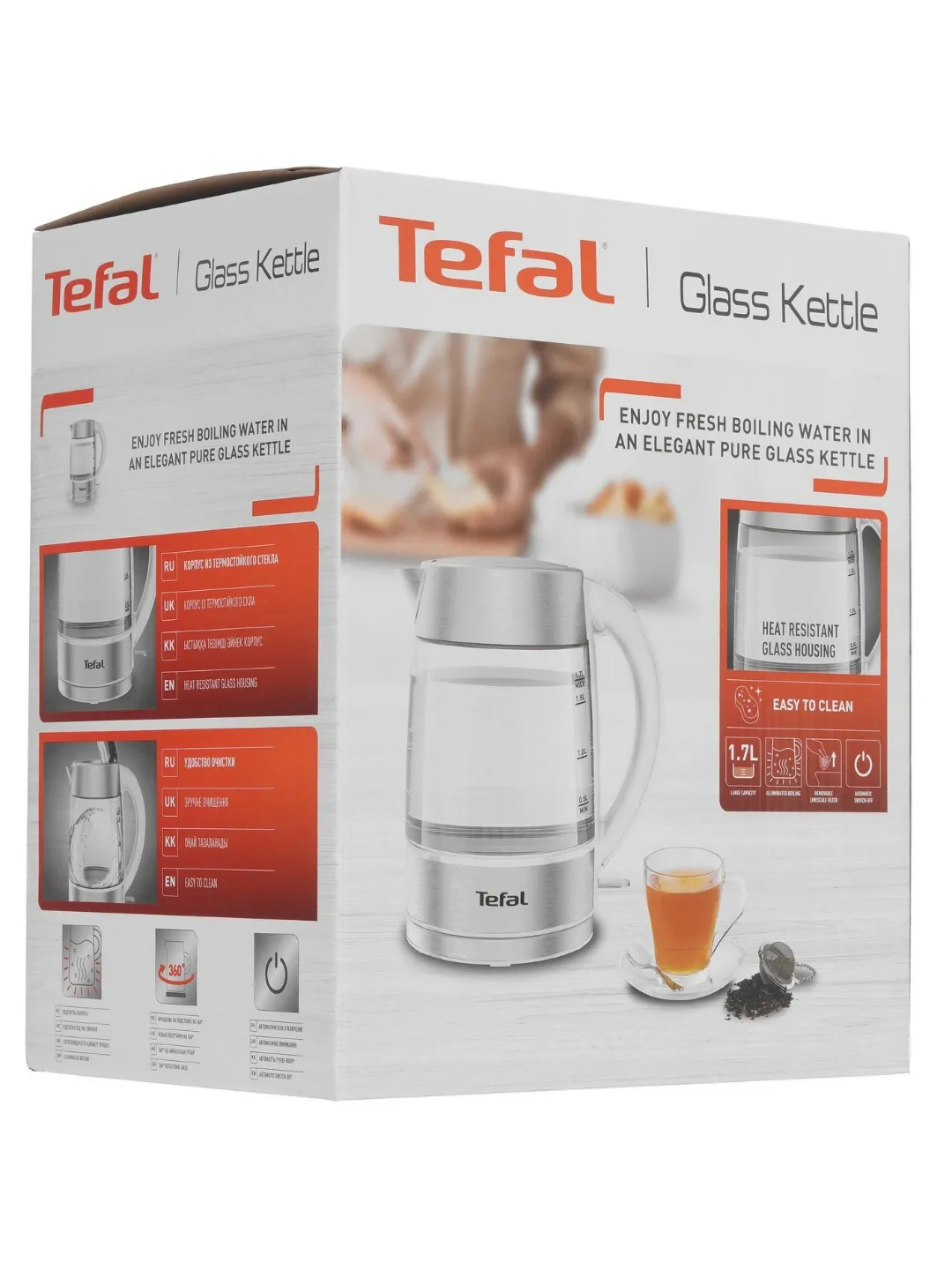 Shisha elektr choynak Tefal KI772138, 1.7 L, 2200 Vt, metall