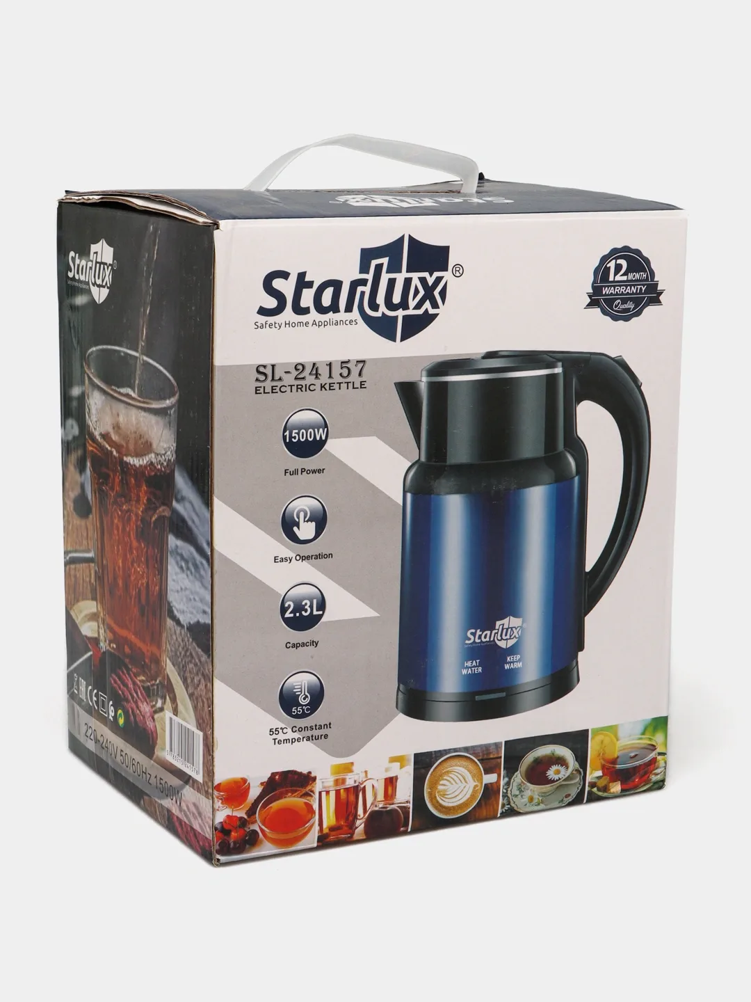 Elektr choynak Starlux SL-24153, 2.0 L, 1500 Vt, Qora