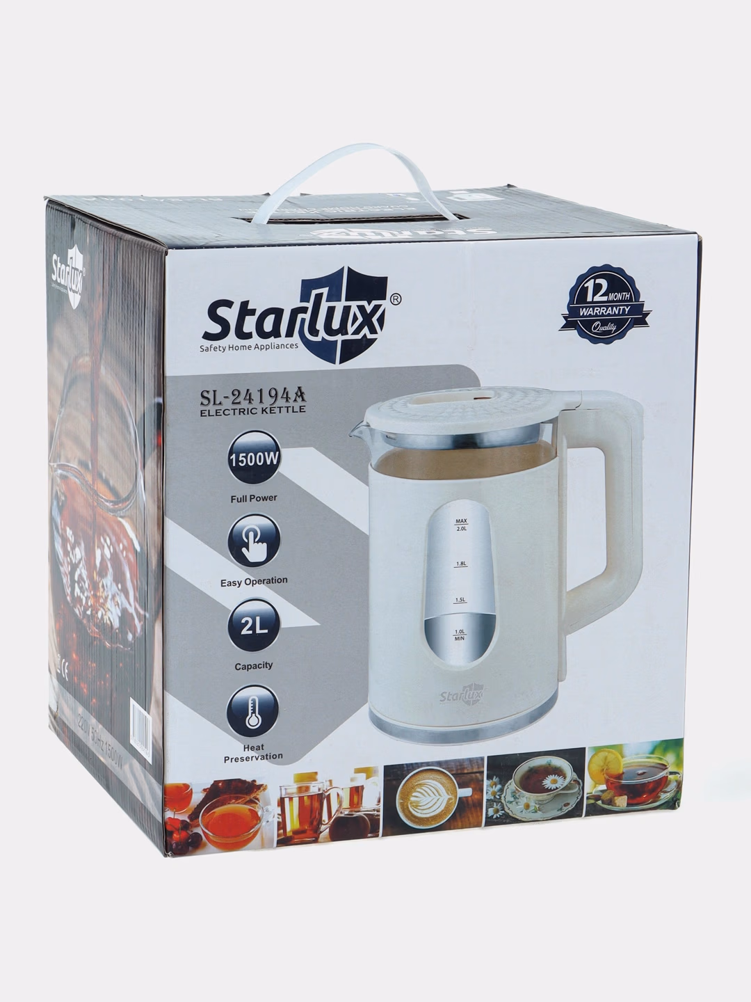 Elektr choynak Starlux SL-24153, 2.0 L, 1500 Vt, Qora shisha - 9