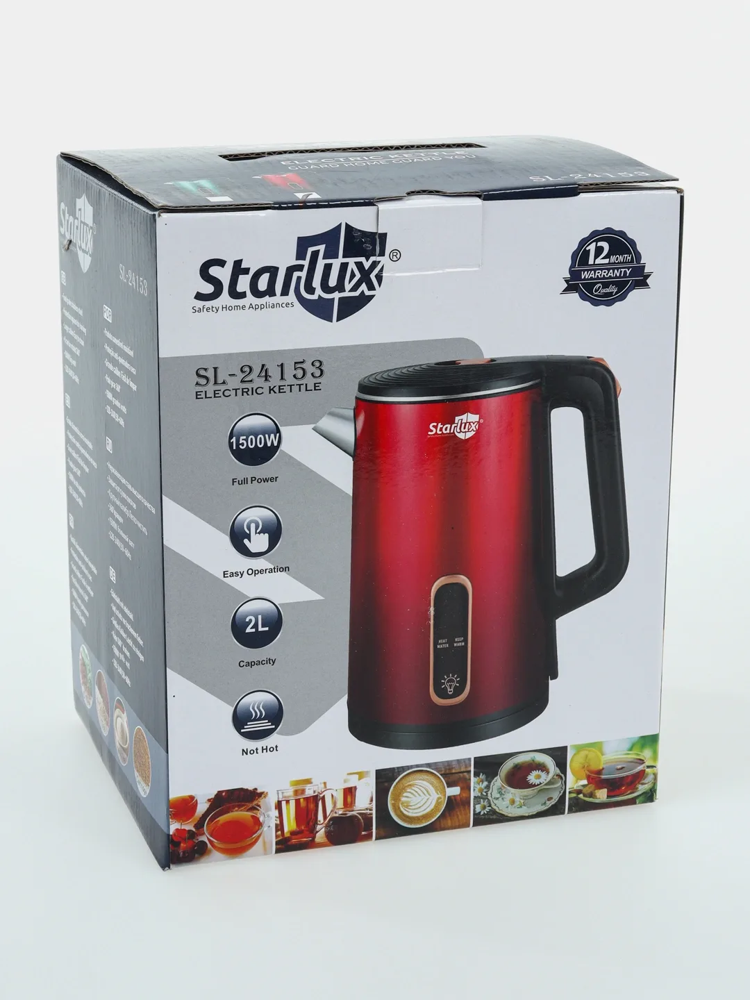 Elektr choynak Starlux SL-24153, 2.0 L, 1500 Vt, To'q bordo
