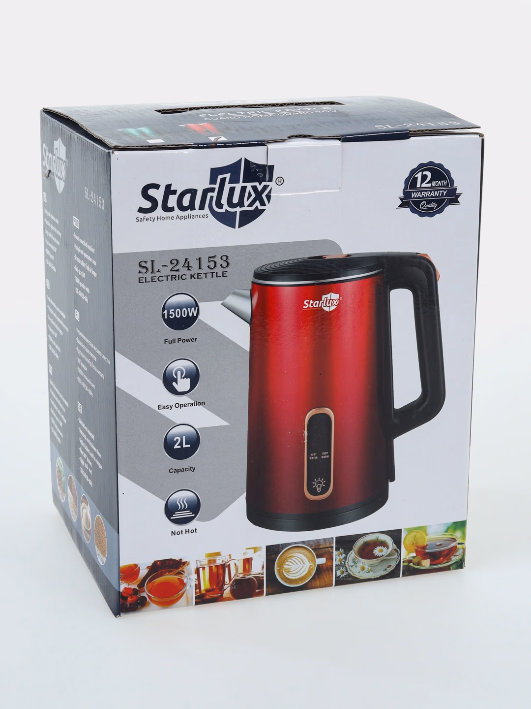 Elektr choynak Starlux SL-24153, 2.0 L, 1500 Vt, To'q bordo - 3